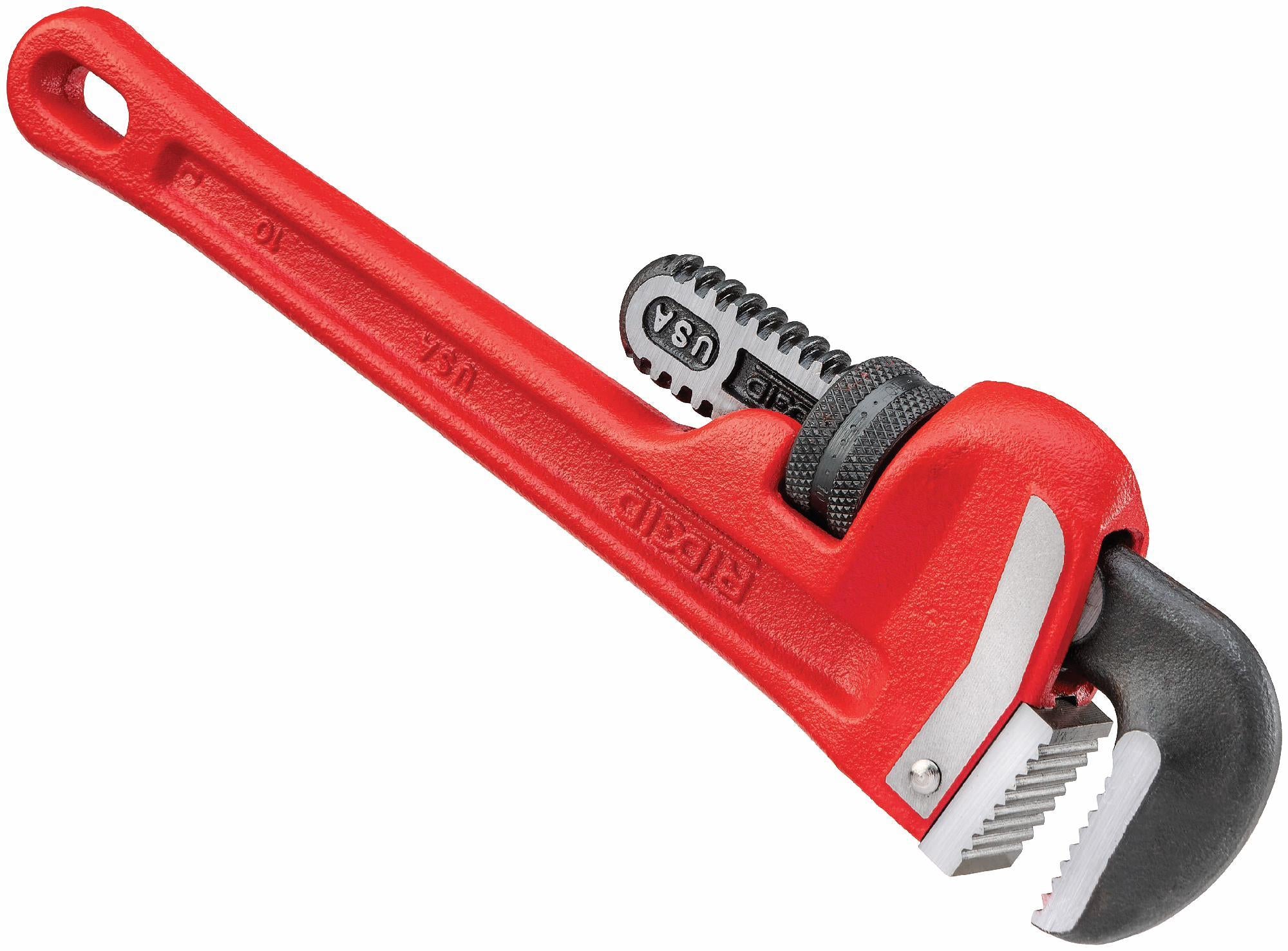 Ridgid 31010 10-Inch Heavy Duty Straight Pipe Wrench - Professional Plumbing Tool for Tightening and Loosening Pipes, Fittings, and Nuts