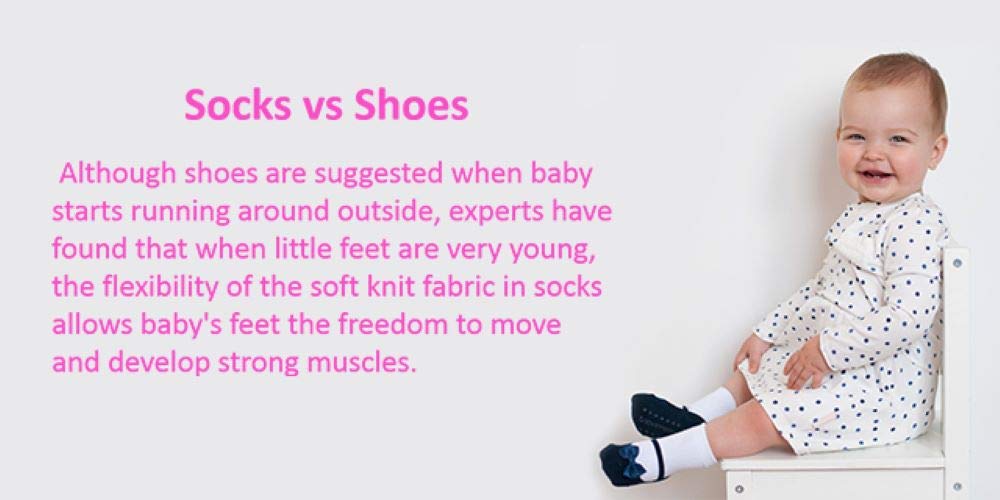 Baby Mary Jane Socks with Anti-Slip Soles - Cotton for Toddler Girls - Playtime & Nursery