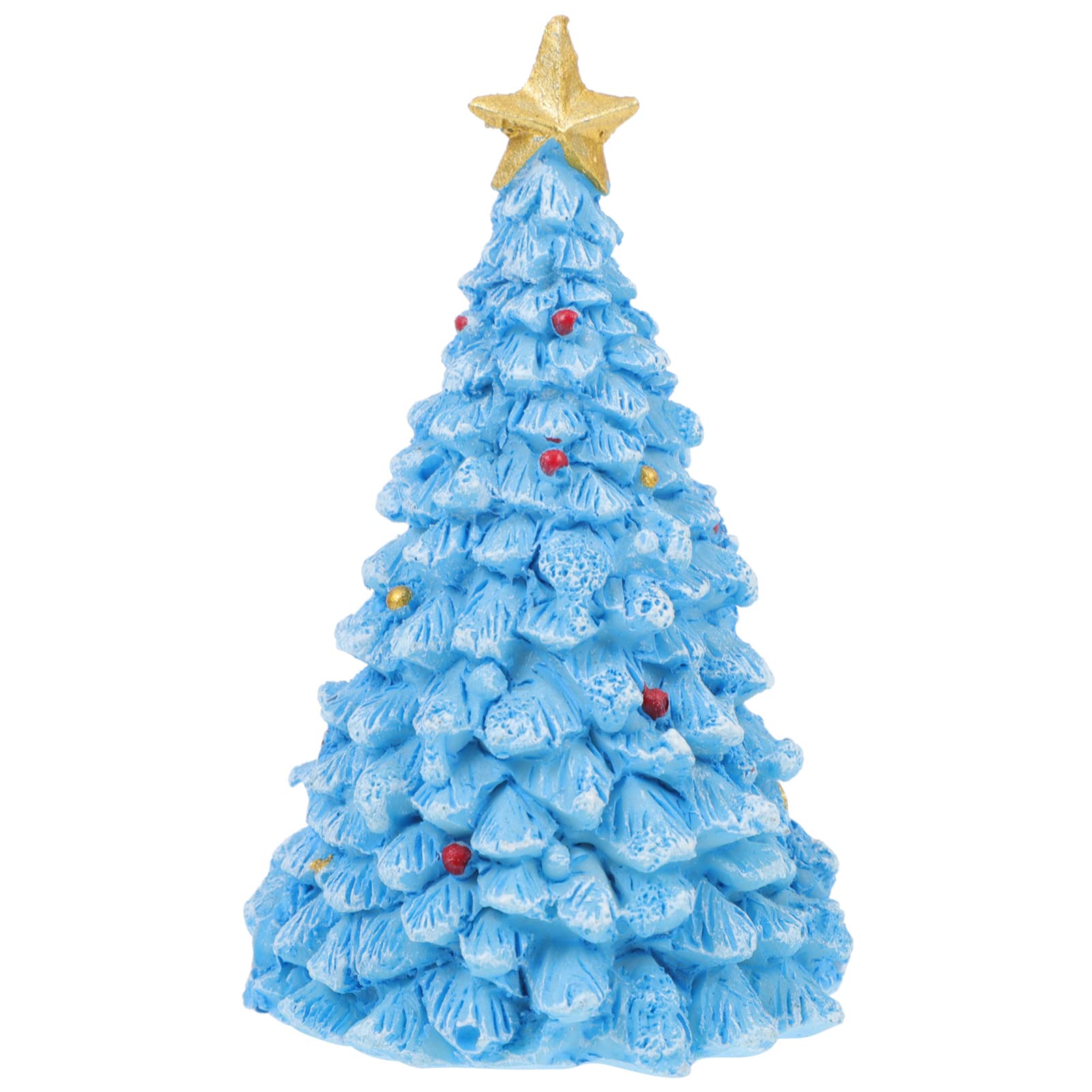 BESPORTBLE Mini Christmas Tree Ornaments - Handmade Resin Xmas Tree Figurines for DIY Fairy Gardens, Holiday Decor & Gift Giving (Blue) | Perfect for Christmas Village Displays, Tabletop Decor, and Party Centerpieces