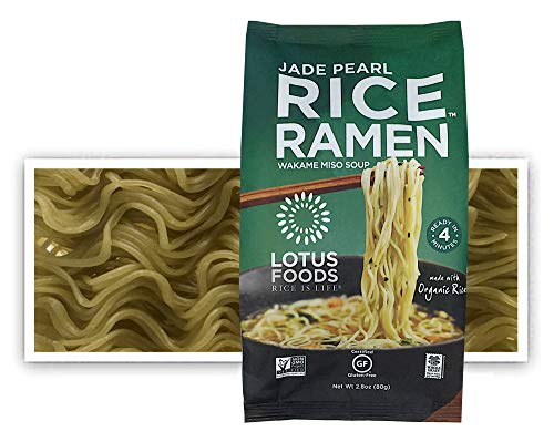 Lotus Foods Organic Jade Pearl Rice Ramen & Miso Soup - Gluten-Free, Non-GMO, Vegan - 2.8 Oz (Pack of 10) - Perfect for Quick Meals, Healthy Lunches & Asian-Inspired Dishes