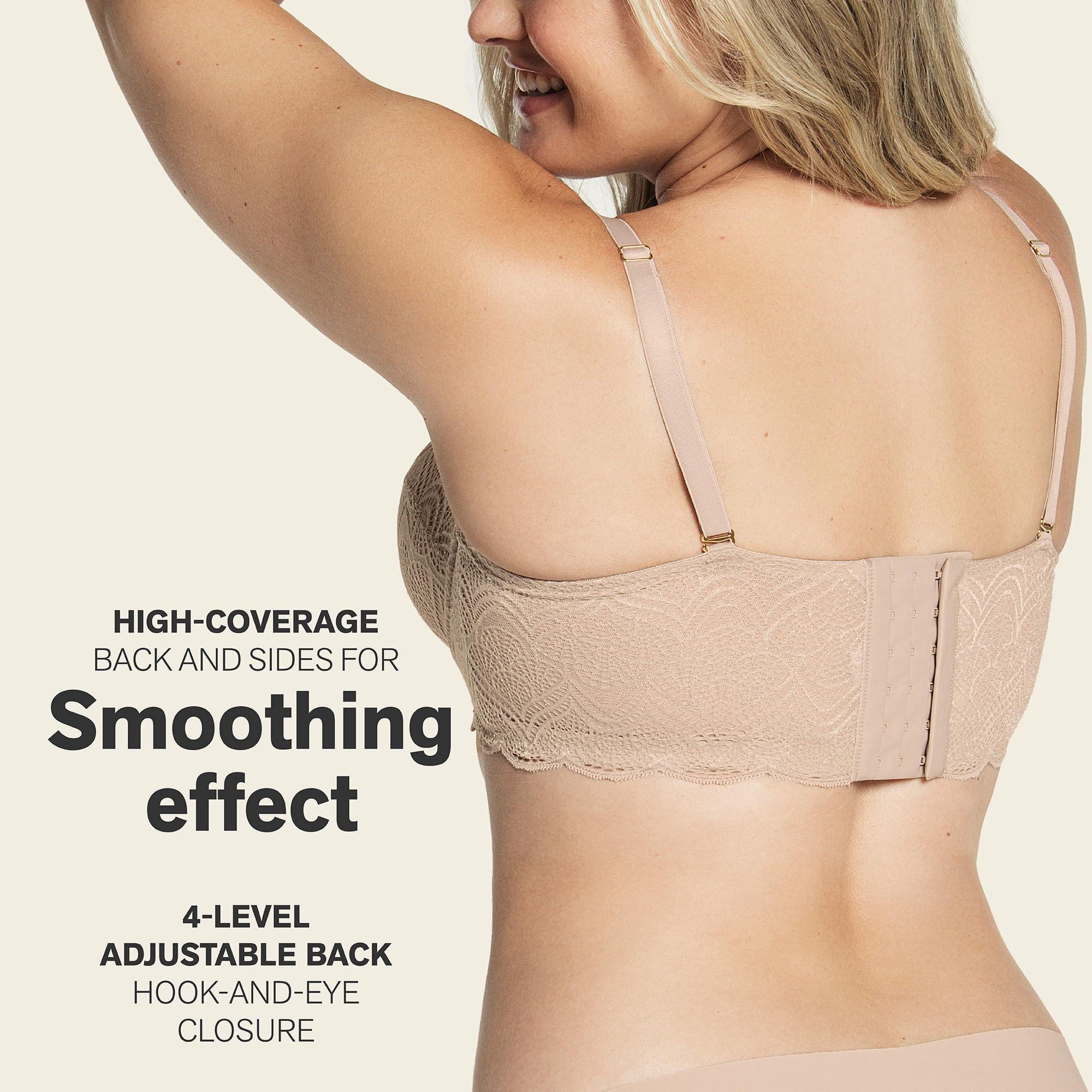 Leonisa Strapless Bras for Women - Full Coverage Push Up Bra with Lace & Removable Pads | Comfortable & Supportive for Weddings, Parties & Everyday Wear