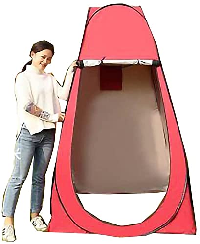 Pop Up Toilet Tent for Camping - Portable Lightweight Outdoor Changing Room, Privacy Shower Tent for Beach, Fishing & Hiking (120x120x185cm, Red) - Perfect for Camping Trips, Outdoor Adventures & Emergency Bathroom Needs