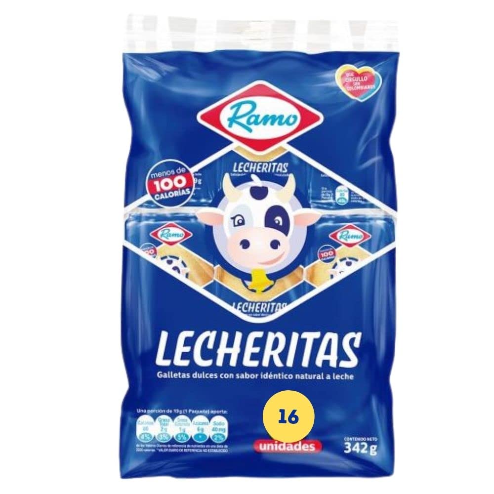 Ramo Lecheritas Limoncitas - Sweet & Soft Lime Flavored Colombian Crackers (32 Pack) | Authentic Colombian Snacks for Parties, Gifts & On-the-Go