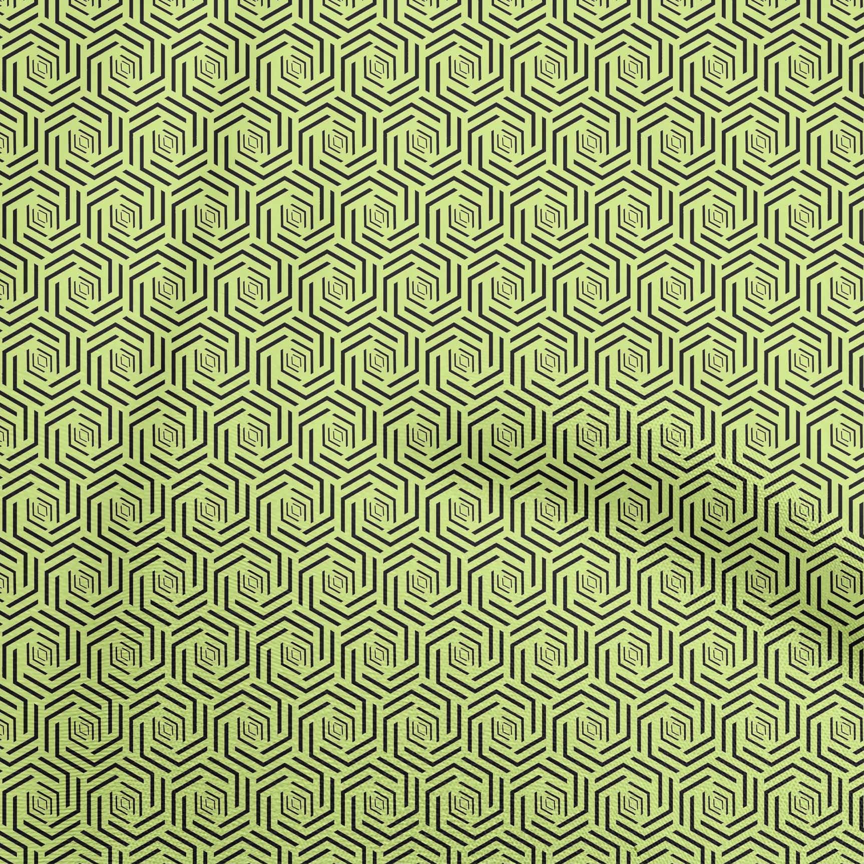 oneOone Polyester Spandex Lime Geometric Print Fabric by The Yard - 56 Inch Wide Dress Material for DIY Fashion & Home Decor Projects