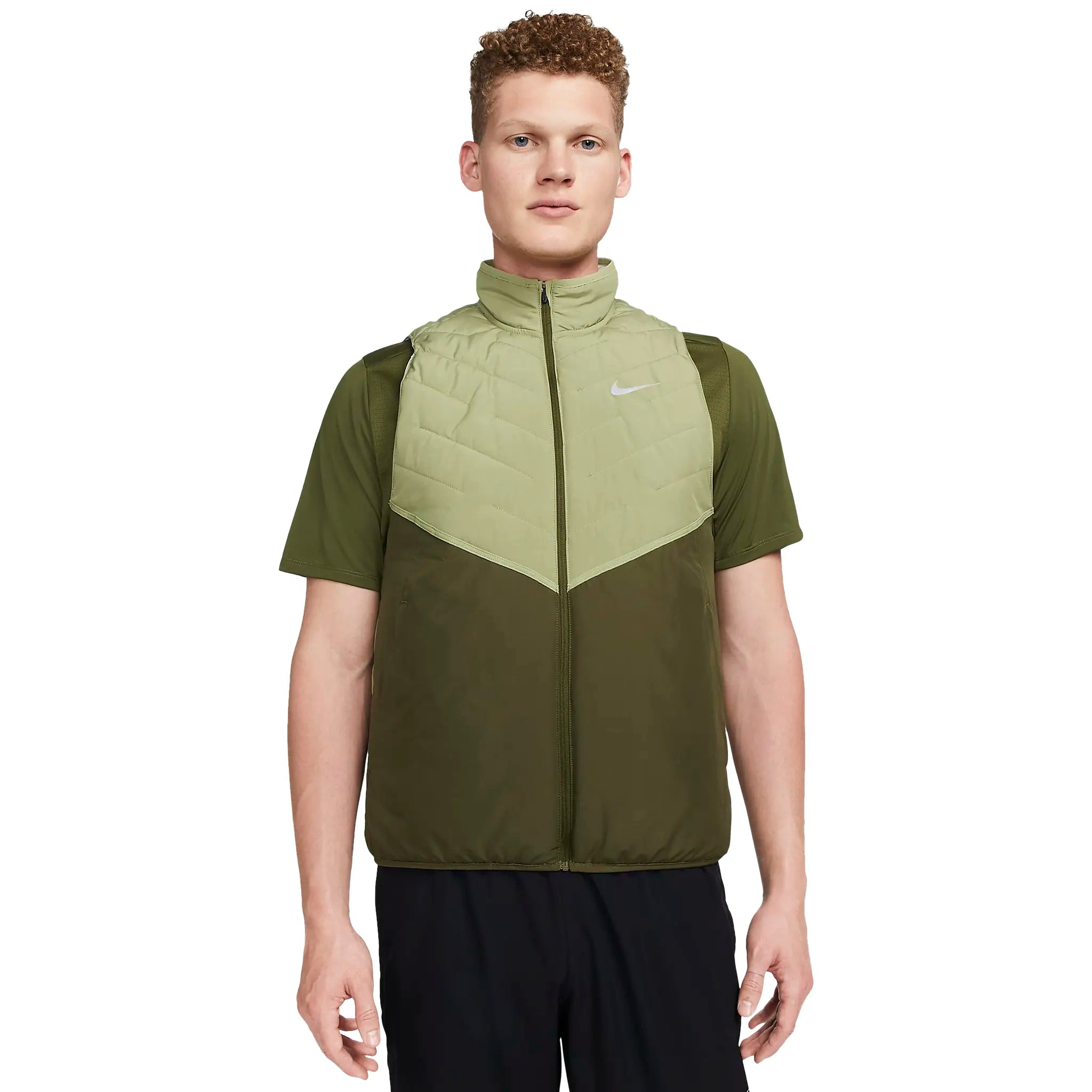 Nike Therma FIT Repel Green Vest - Lightweight Water-Resistant Running Jacket for Men - Perfect for Outdoor Jogging, Hiking & Cold Weather Activities