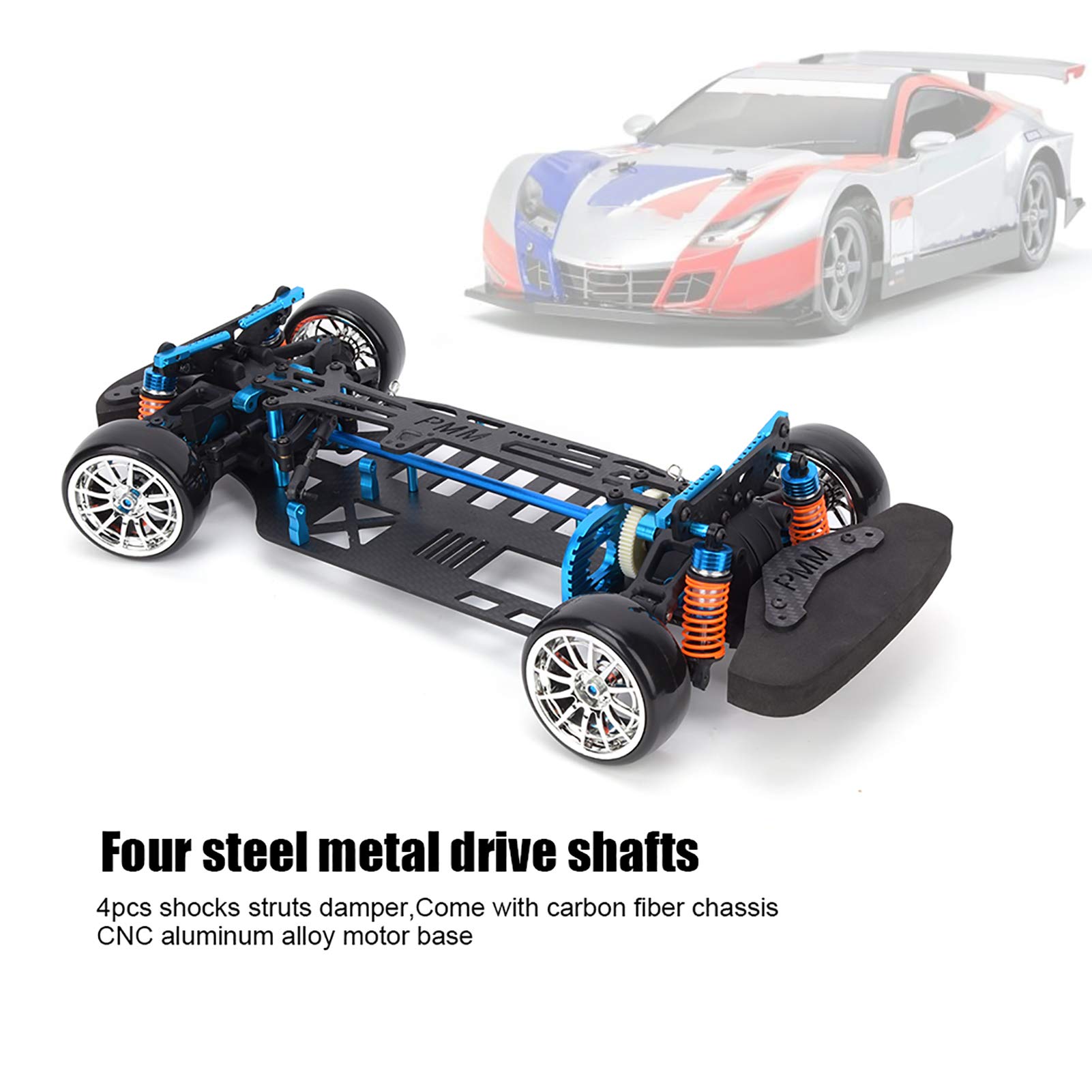 Carbon Fiber & Metal RC Car Chassis Frame Kit - Stable Wheelbase & Durable Bumper for Remote Control Cars - Perfect for Racing, Off-Roading & DIY Upgrades