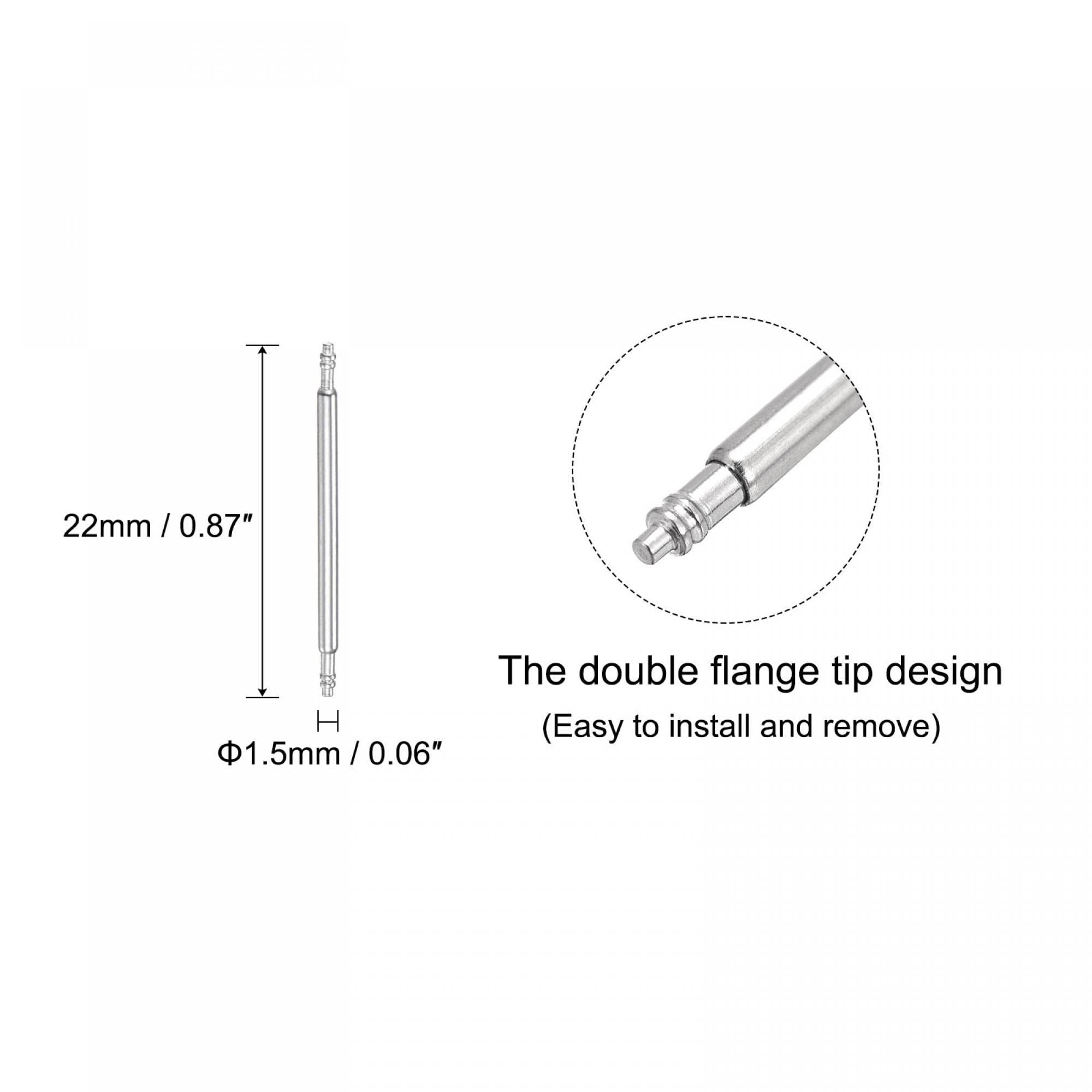 uxcell 22mm Stainless Steel Watch Band Replacement Pins Kit - 4Pcs Spring Bars with 1.5mm Removal Tool | Compatible with Most Watches for DIY Repair & Maintenance