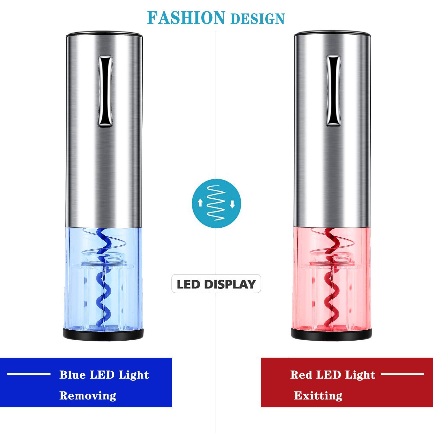 Rechargeable Electric Wine Opener with Foil Cutter & Charger - Automatic Corkscrew Bottle Opener, Stainless Steel - Perfect for Gifts, Parties, Restaurants & Home Bars