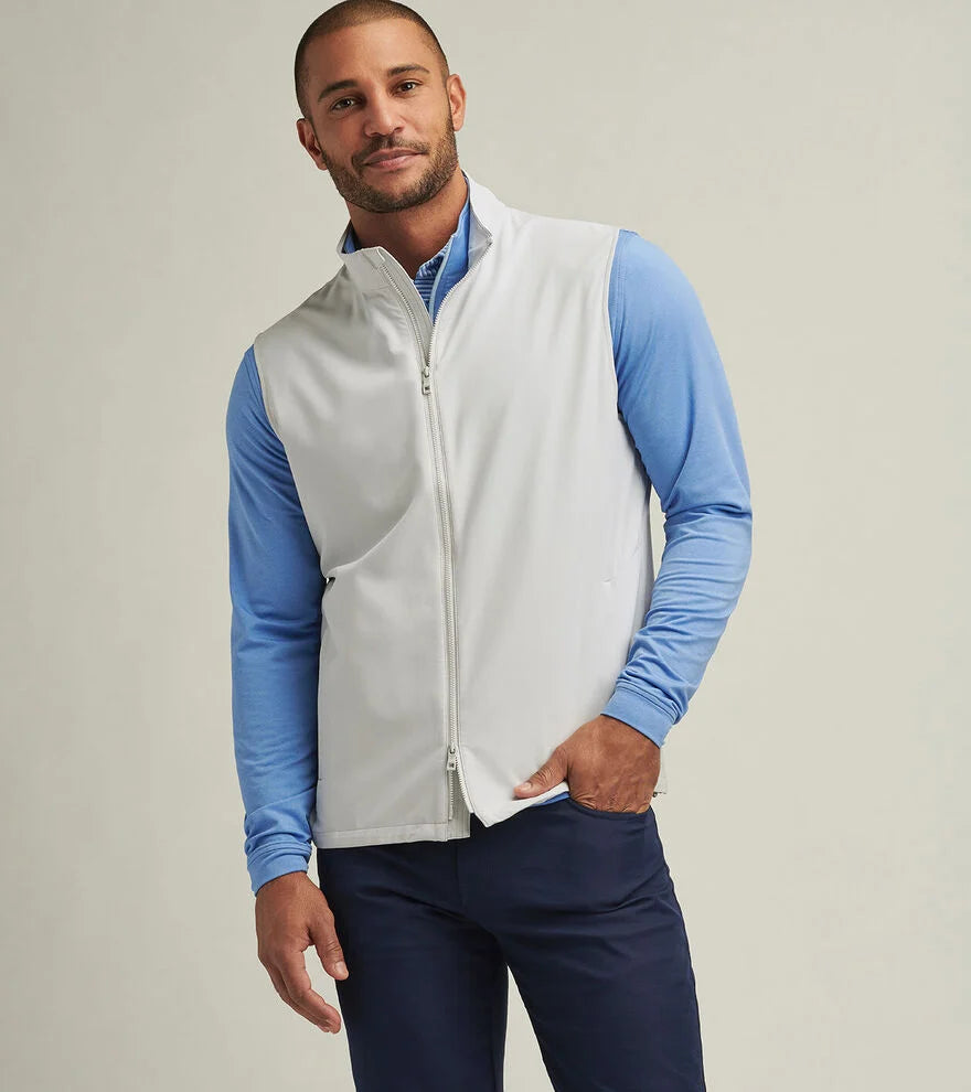 Peter Millar Men's Dunes Vest - Lightweight Quilted British Grey Puffer Jacket for Outdoor Activities & Casual Wear