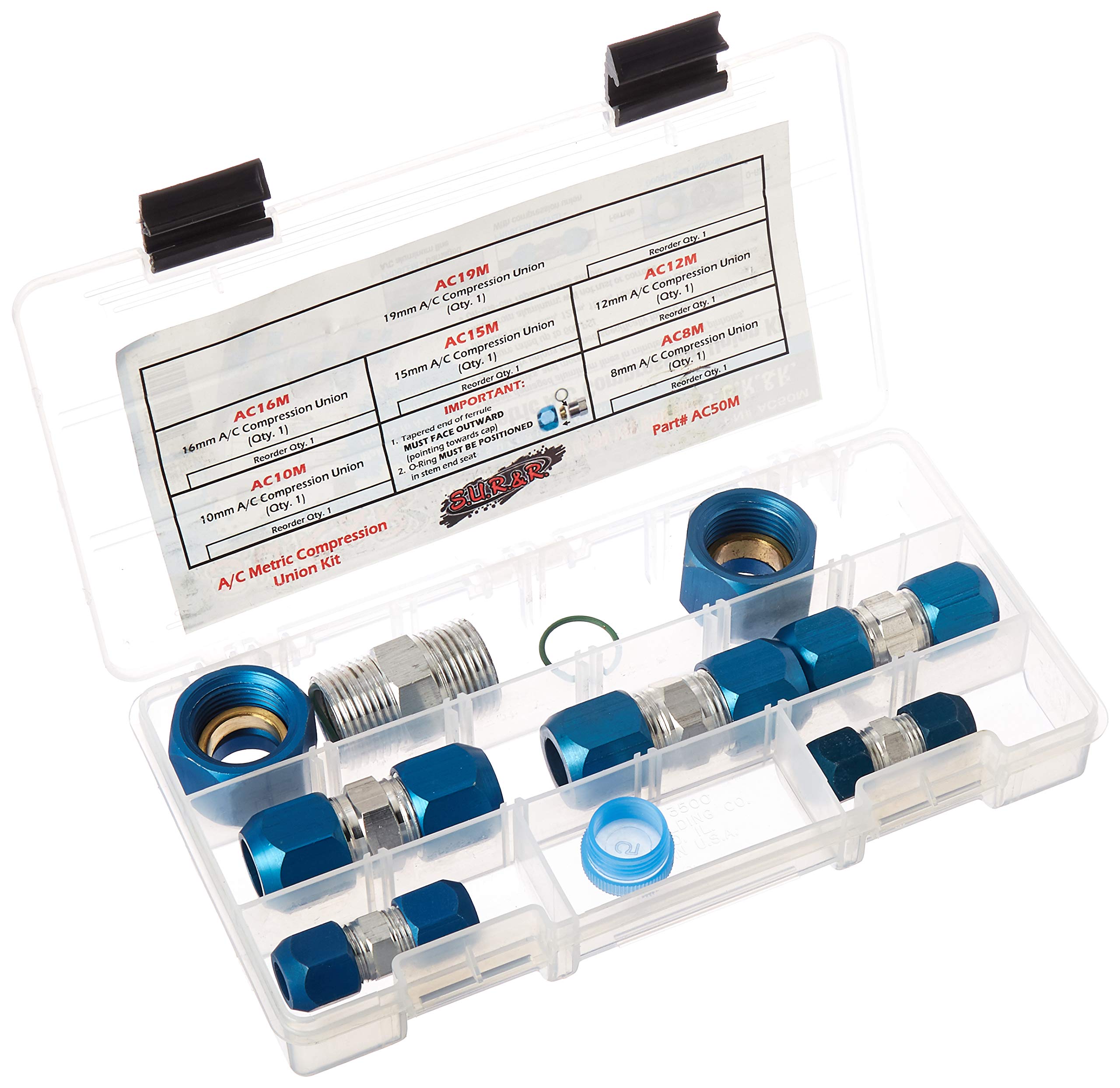 S.U.R. & R. Auto Parts AC50M A/C Compression Union Kit - Universal Fit for Car AC Repair & Maintenance - Perfect for Mechanics & DIY Auto Enthusiasts