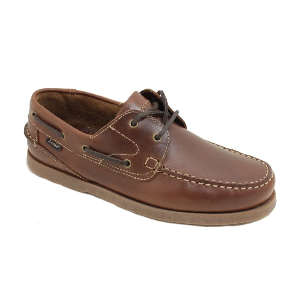 Loake Men's Lymington Brown Leather Boat Shoes - Classic Deck Shoes for Sailing, Casual Wear & Summer Outfits