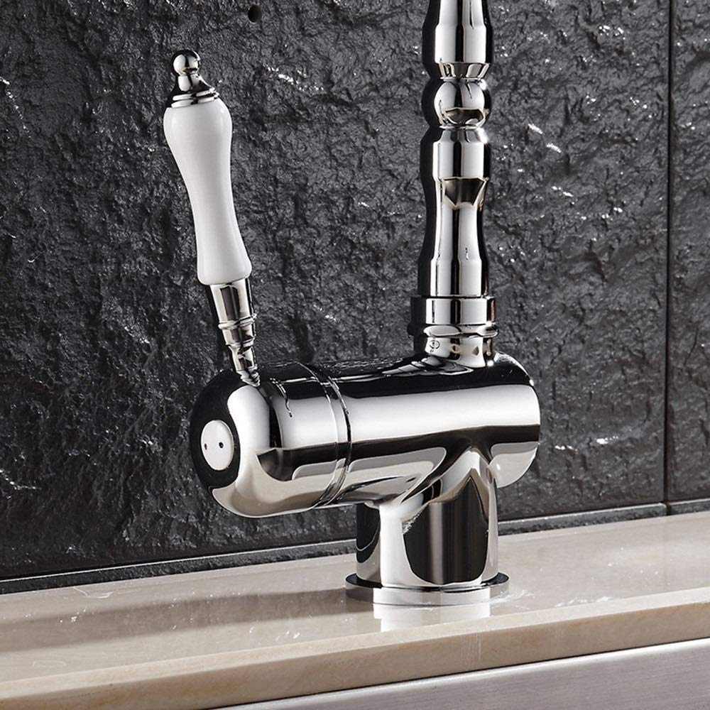 Lead-Free Electroplated Kitchen Sink Mixer Tap with Swivel Sprayer - Deck Mounted Hot & Cold Water Faucet for Bathroom & Washbasin | Perfect for Modern Homes & Commercial Spaces