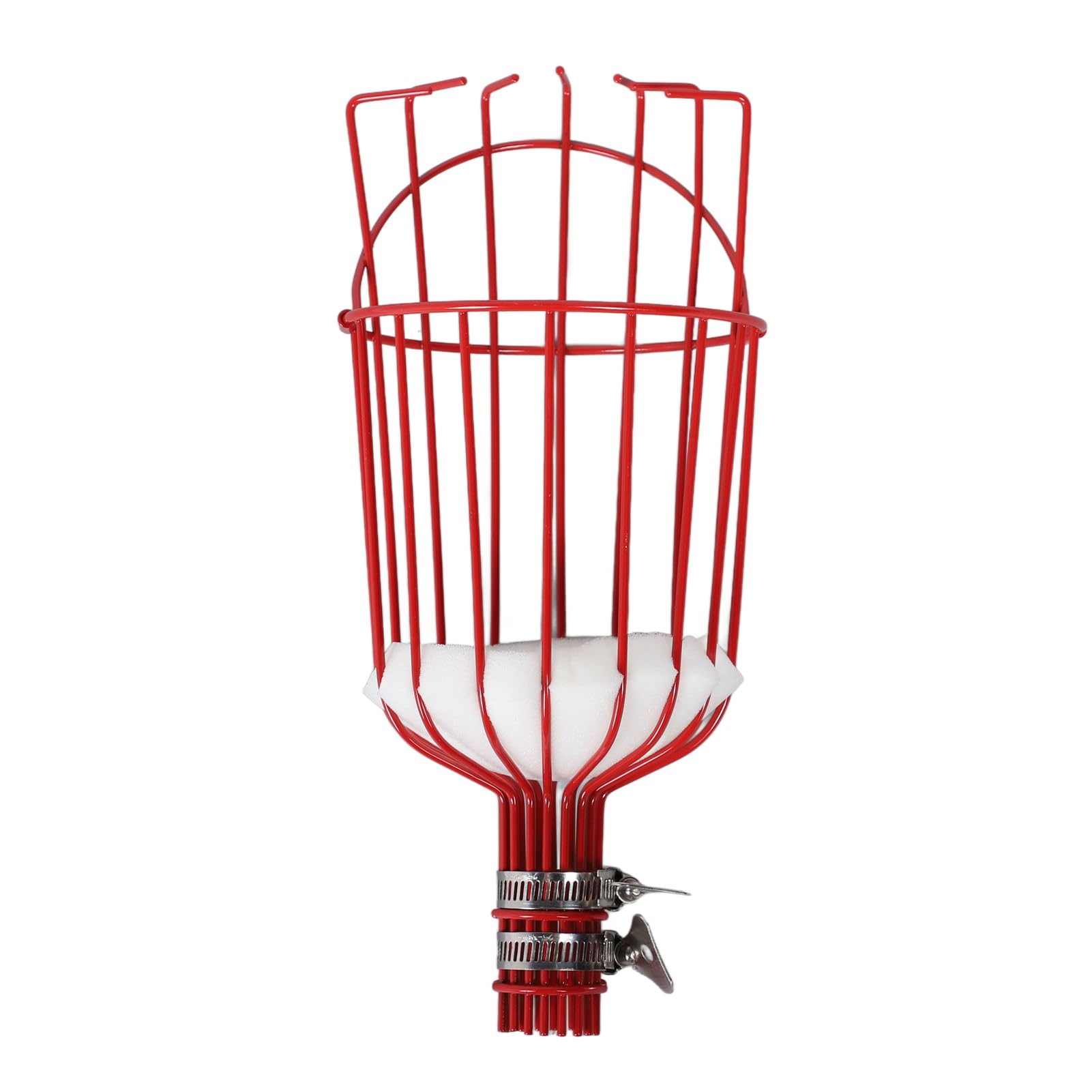 DAUZ Detachable Fruit Picker Basket - Rust-Resistant Harvesting Tool for Oranges, Pears & Apples | Perfect for Home Orchards, Farm Picking & Garden Harvesting (Red)