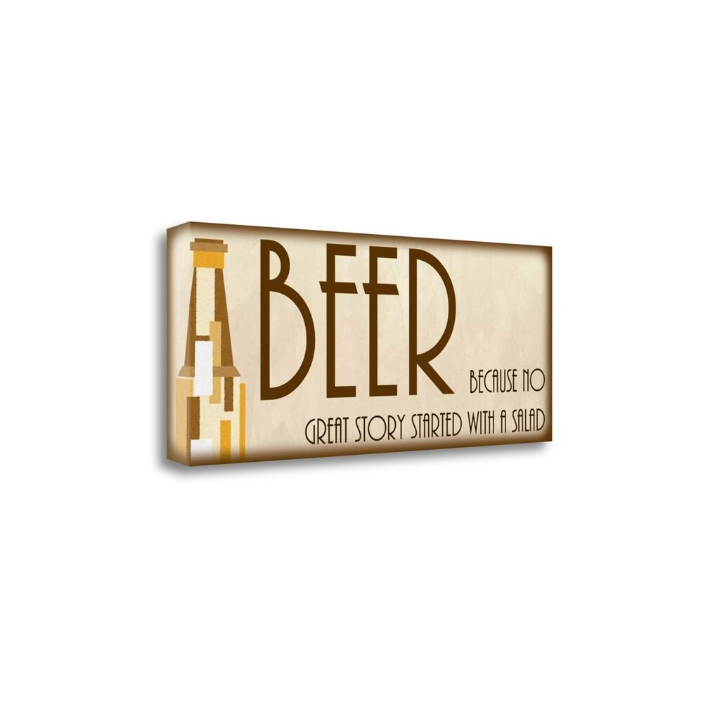 Beer No Great Story II By Anna Quach - Premium Giclee Print on Gallery Wrapped Canvas - Perfect for Home Bar Decor, Man Cave Wall Art & Gift for Beer Lovers