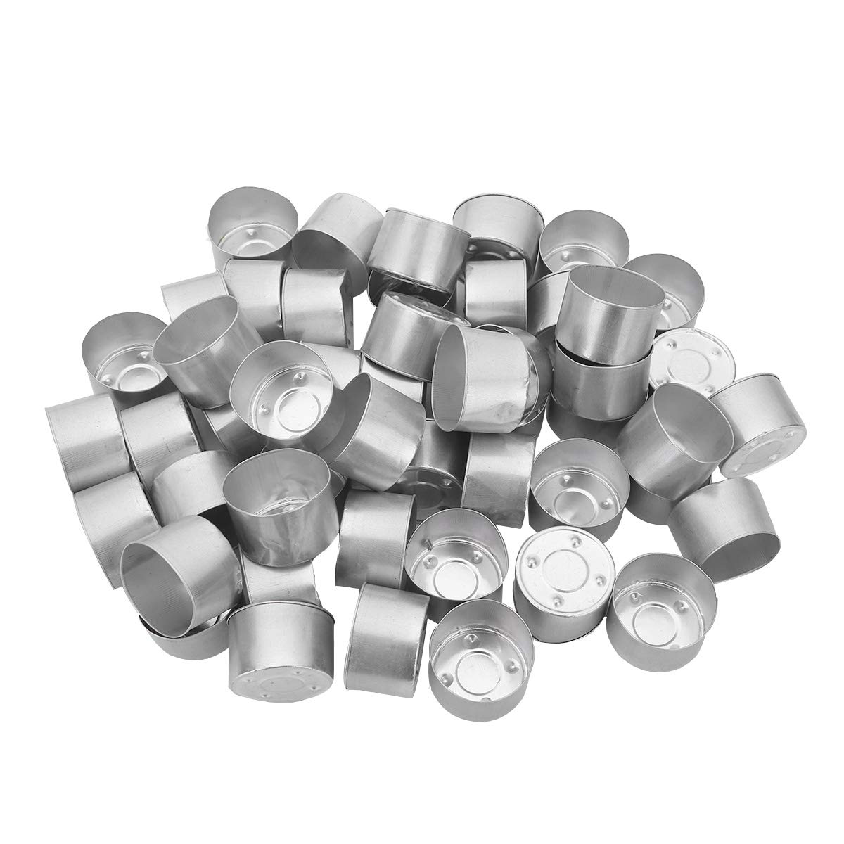 Aislor 50-Pack Silver Tea Light Cups in Bulk - Premium Tealight Candle Tins for Weddings, Parties & Home Decor
