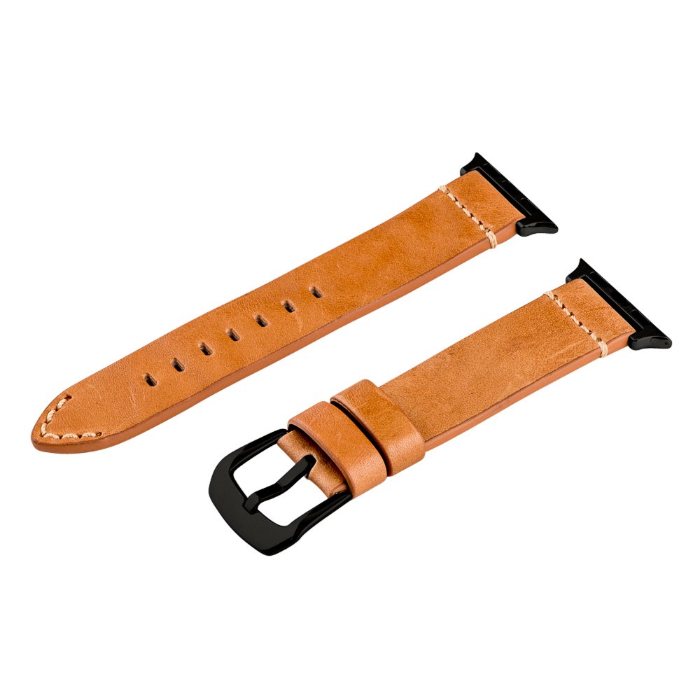 Genuine Leather Apple Watch Band 38mm - Aged Saddle for Men & Women | Work & Casual Wear