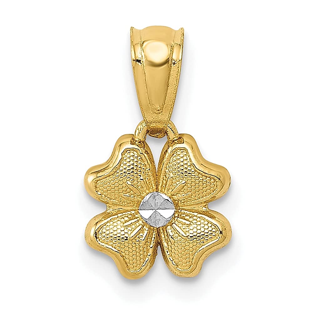 14K Yellow Gold Small Flower Charm Necklace - Dainty Floral Pendant for Women, Gardening Jewelry Gift for Her - Perfect for Everyday Wear, Special Occasions & Gardening Enthusiasts