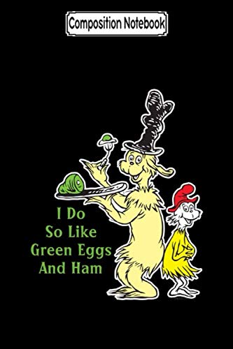 Dr. Seuss Green Eggs and Ham Composition Notebook - Sam-I-Am Themed Blank Lined Journal, 6x9 Inches 100 Pages for School, Note Taking & Creative Writing
