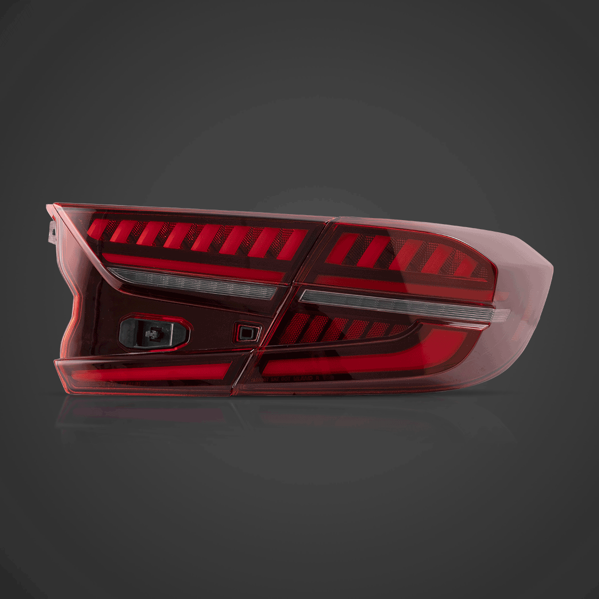 2018-2022 Honda Accord 10th Gen LED Tail Light Assembly - Full LED Dynamic Welcome Lighting - Direct Fit Replacement - Enhanced Visibility & Style for Night Driving