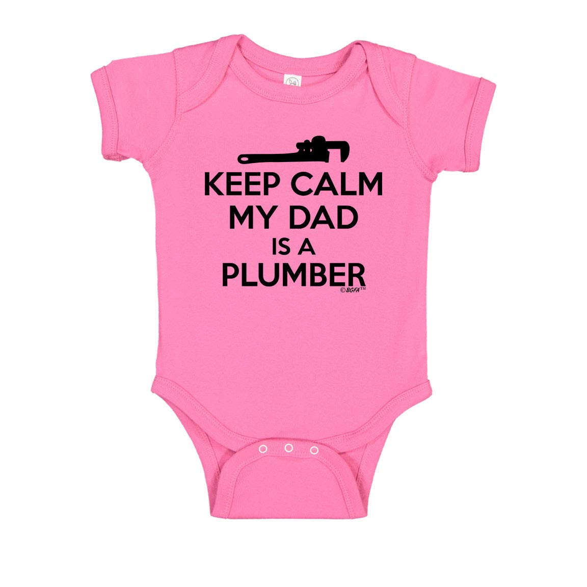 Baby Bodysuit - Keep Calm My Dad is A Plumber | Cute Newborn Outfit for Father's Day, Baby Shower & Birthday Gifts | Soft Cotton Onesie for Infants 0-24 Months