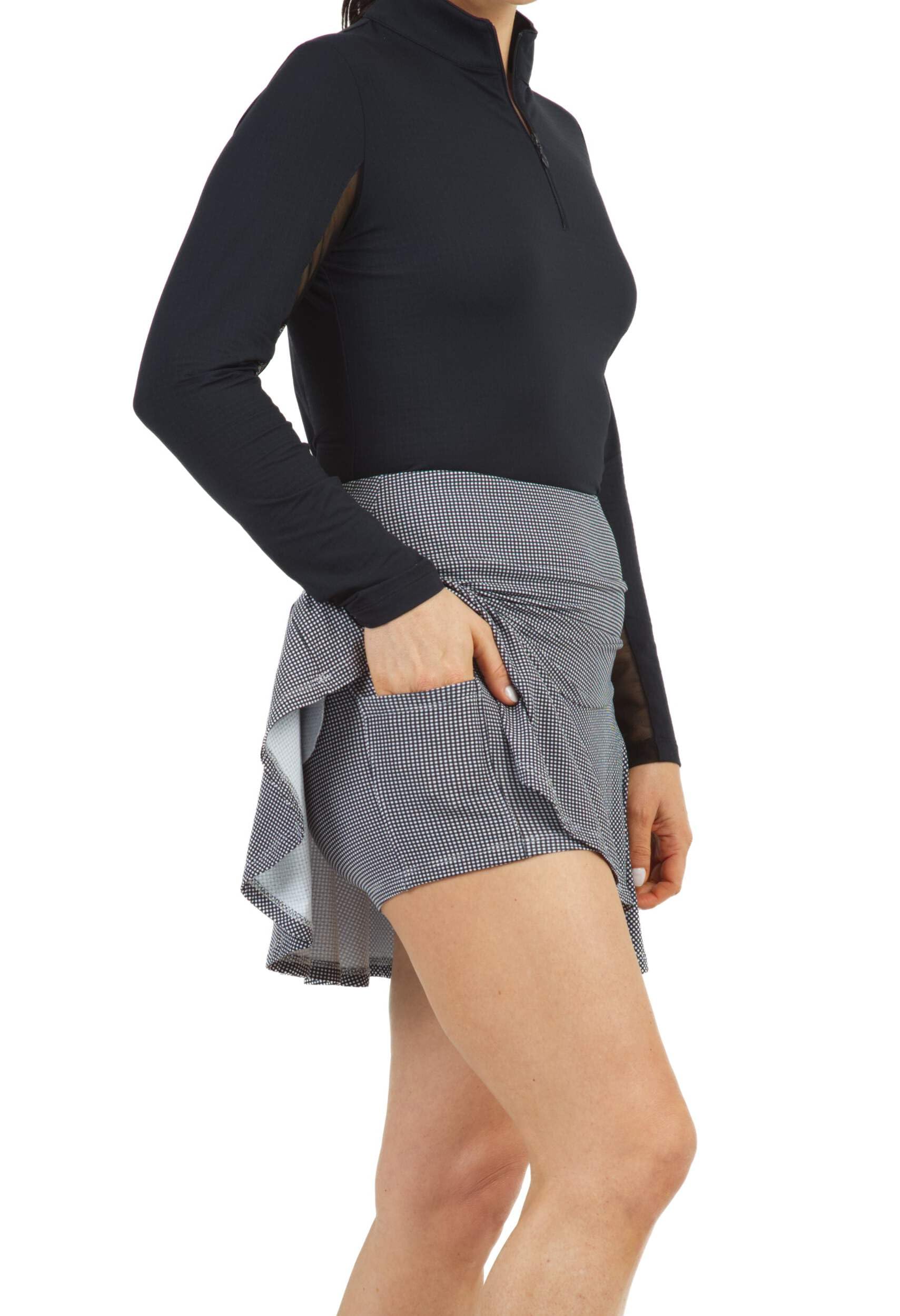IBKUL UPF50+ Sun Protective Skirt with Icefil Cooling Technology - Quick-Dry Flounce Skort for Women | Perfect for Golf, Tennis, Hiking & Summer Outdoor Activities
