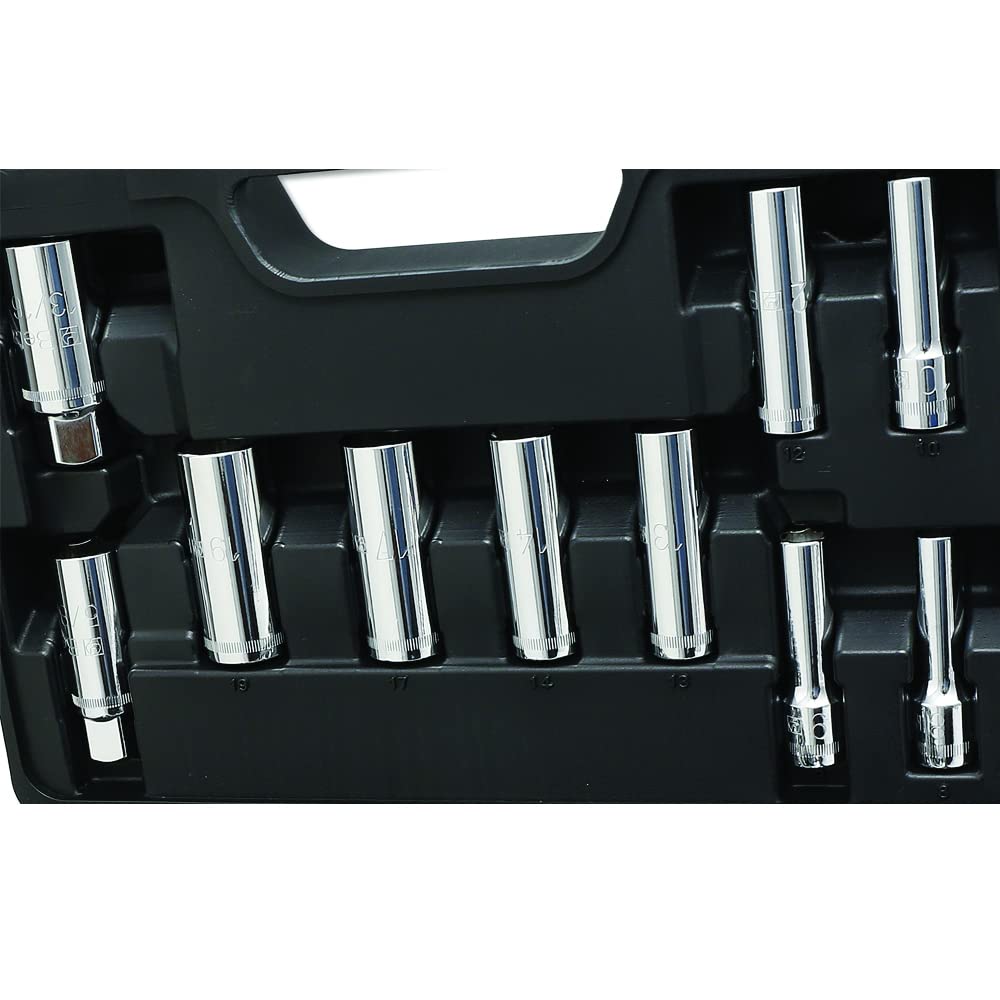 Beta BE 913E/C33 33-Piece Socket Wrench Set in Durable Plastic Case - Silver/Black Workshop Tools for Automotive Repair & DIY Projects