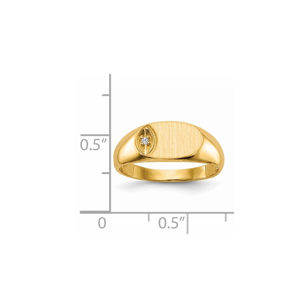 Jewels By Lux 14K Yellow Gold AA Diamond Signet Ring for Women - Elegant Luxury Jewelry Gift for Anniversary, Wedding & Special Occasions