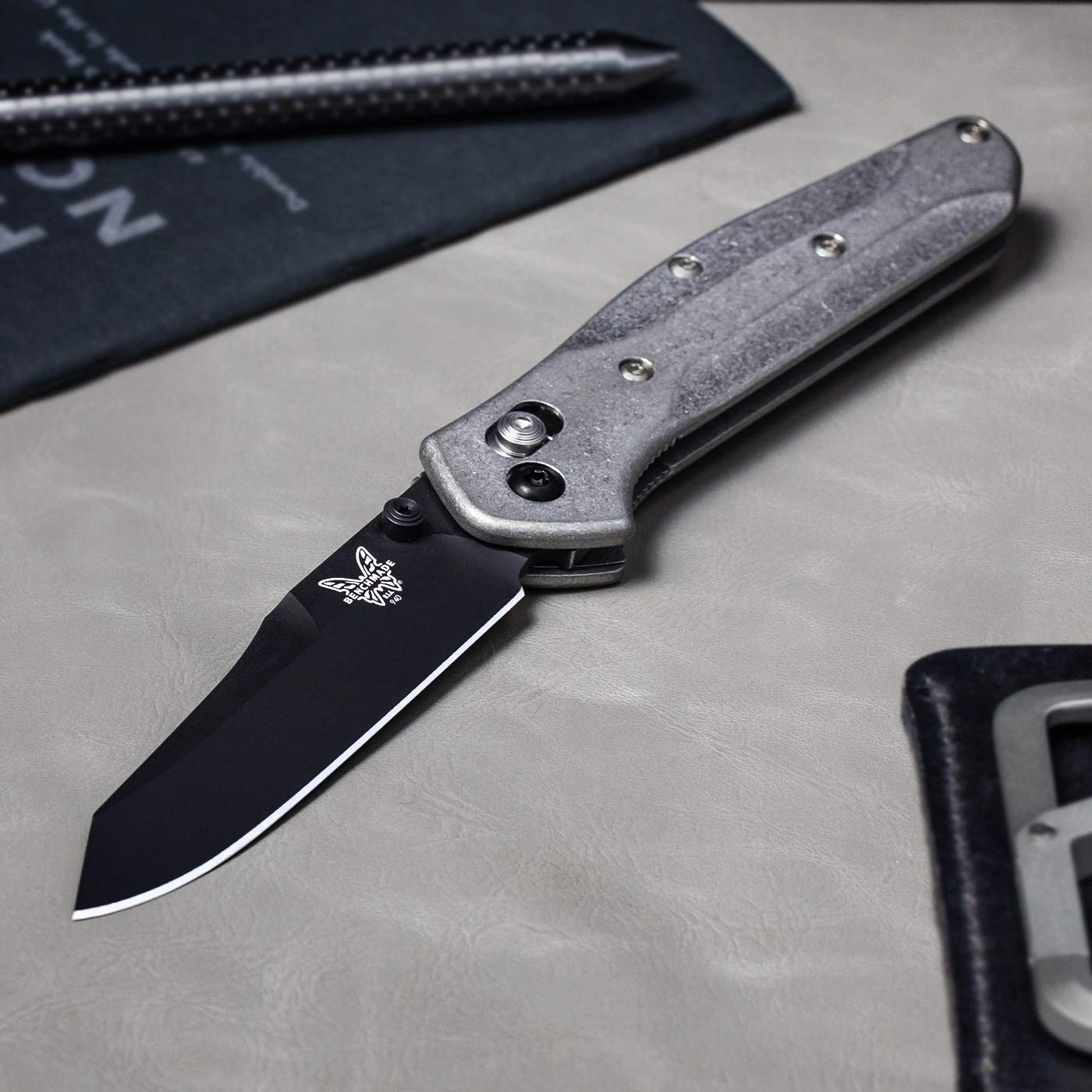 Flytanium Custom Brass Scale Kit for Benchmade 940 Knives - Premium Upgrade for Enhanced Grip & Durability | Perfect for EDC, Outdoor Adventures & Tactical Use