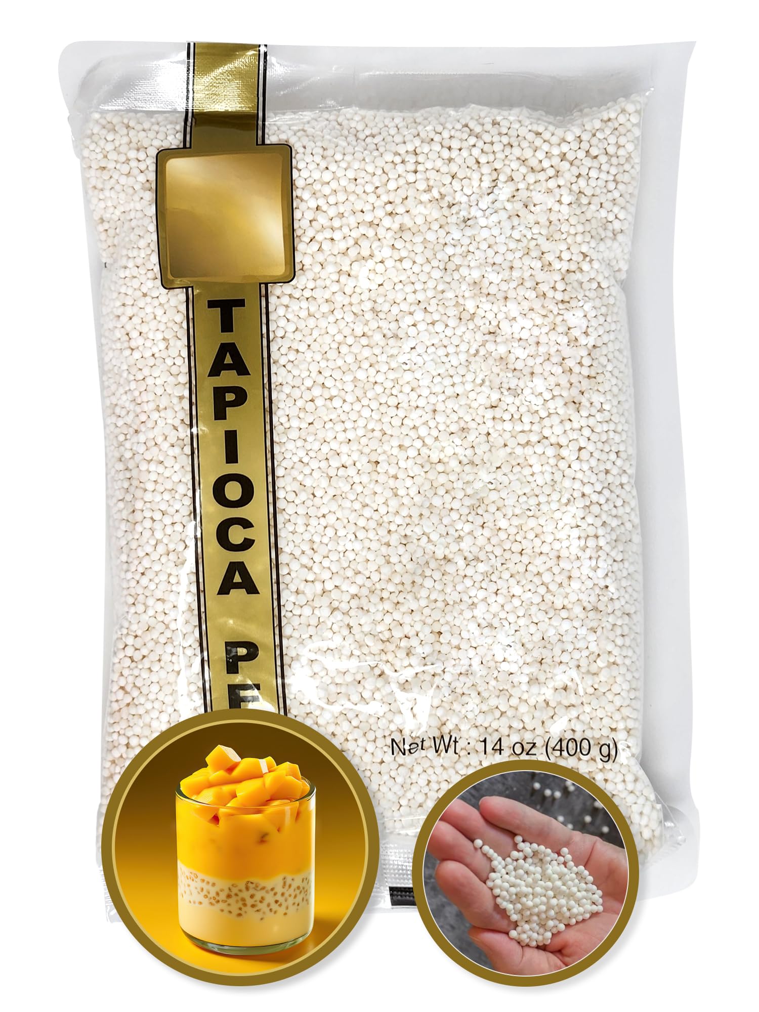 Premium Tapioca Boba Pearls for Bubble Tea - Non-GMO, Gluten-Free Sago Balls Made from Cassava Root | Perfect for Milk Tea, Tapioca Pudding, Asian Desserts, Soups & Sauce Thickening | Great for Home Brewing, Cafes & Bubble Tea Shops