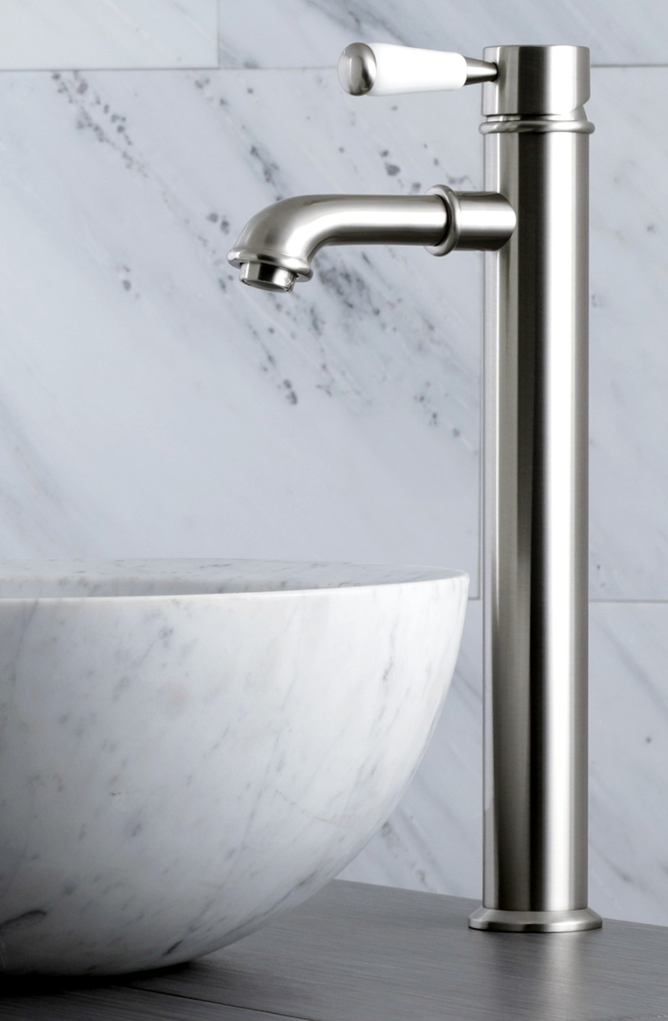 Modern Paris Single Handle Vessel Sink Faucet - Brushed Nickel Bathroom Sink Faucet for Vanity, Powder Room & Luxury Washbasin - Perfect for Contemporary Home Decor & Spa-Style Bathrooms