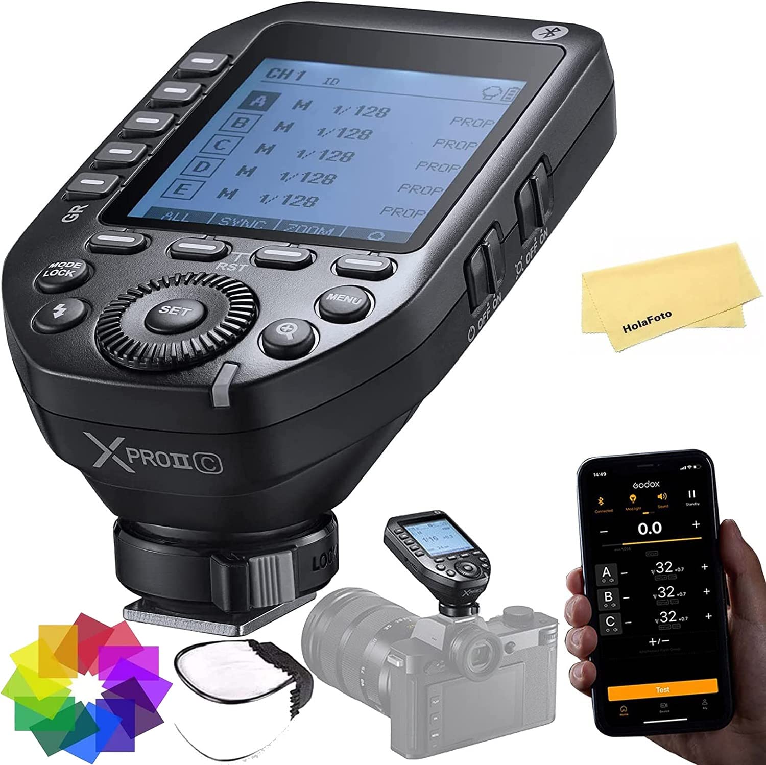 Godox XProII-C Wireless Flash Trigger for Canon Cameras - TTL, 2.4G HSS up to 1/8000s, Bluetooth Smartphone Control, Quick Release Hotshoe - Perfect for Studio Photography & On-Location Shoots