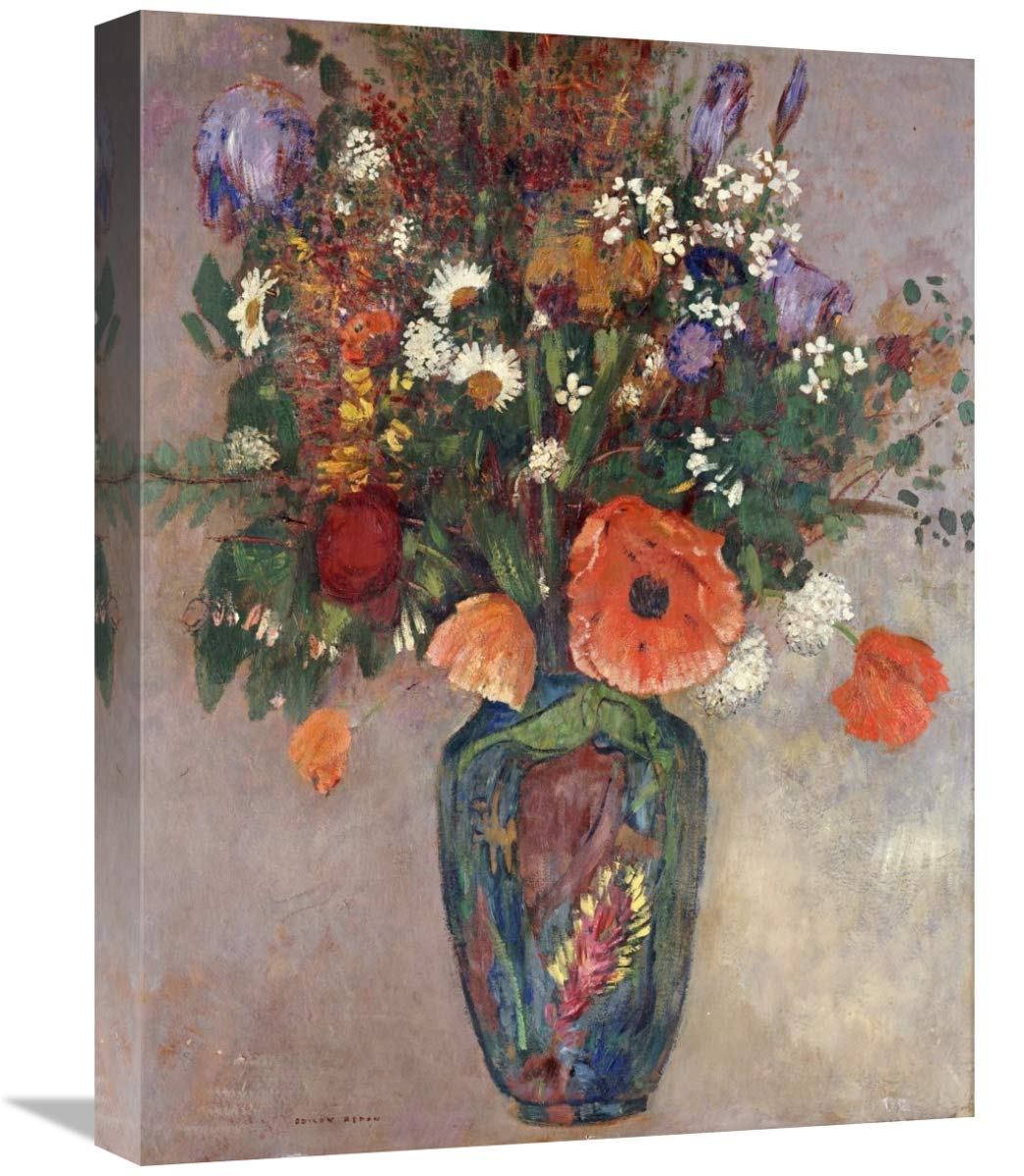 Odilon Redon 22 Inch Floral Bouquet in Vase Art Print - Wall Decor for Living Room, Bedroom & Office