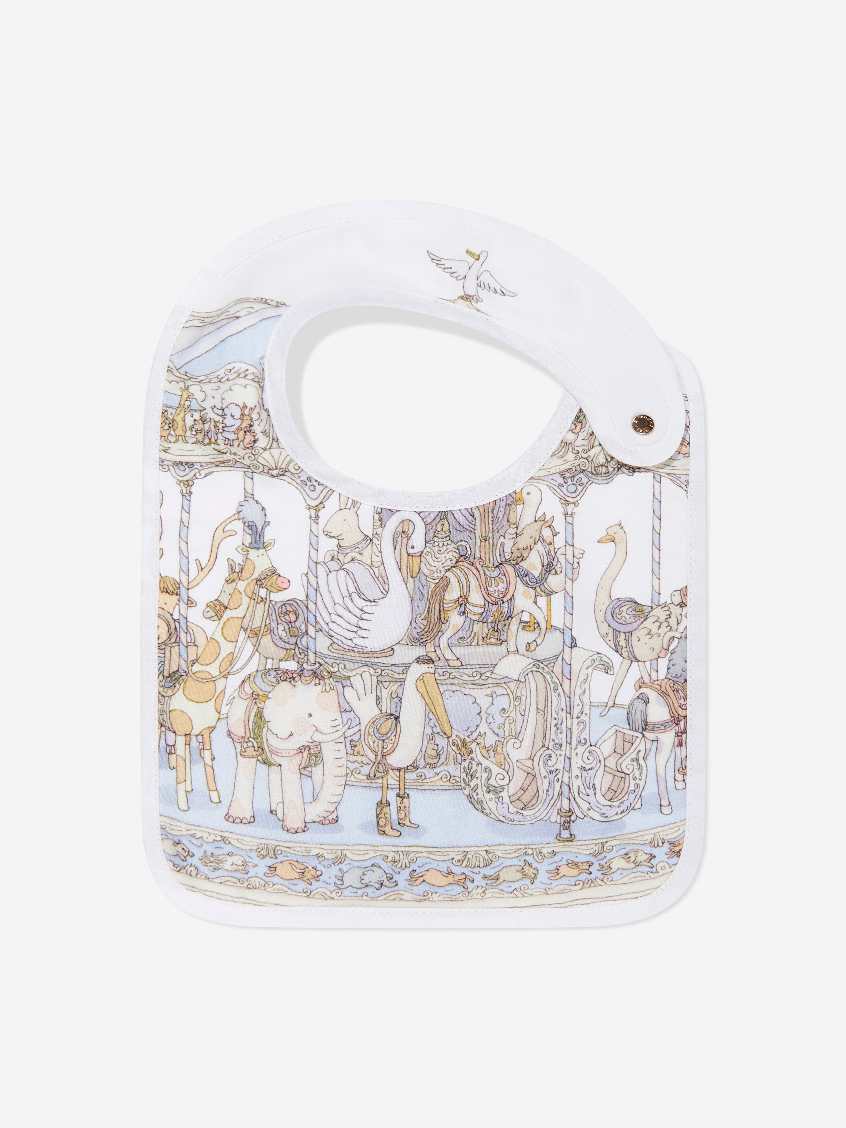 Atelier Choux Premium Baby Carousel Gift Set - Luxurious White Cotton Swaddle Blanket & Accessories for Newborns | Perfect Baby Shower Gift & Nursery Decor