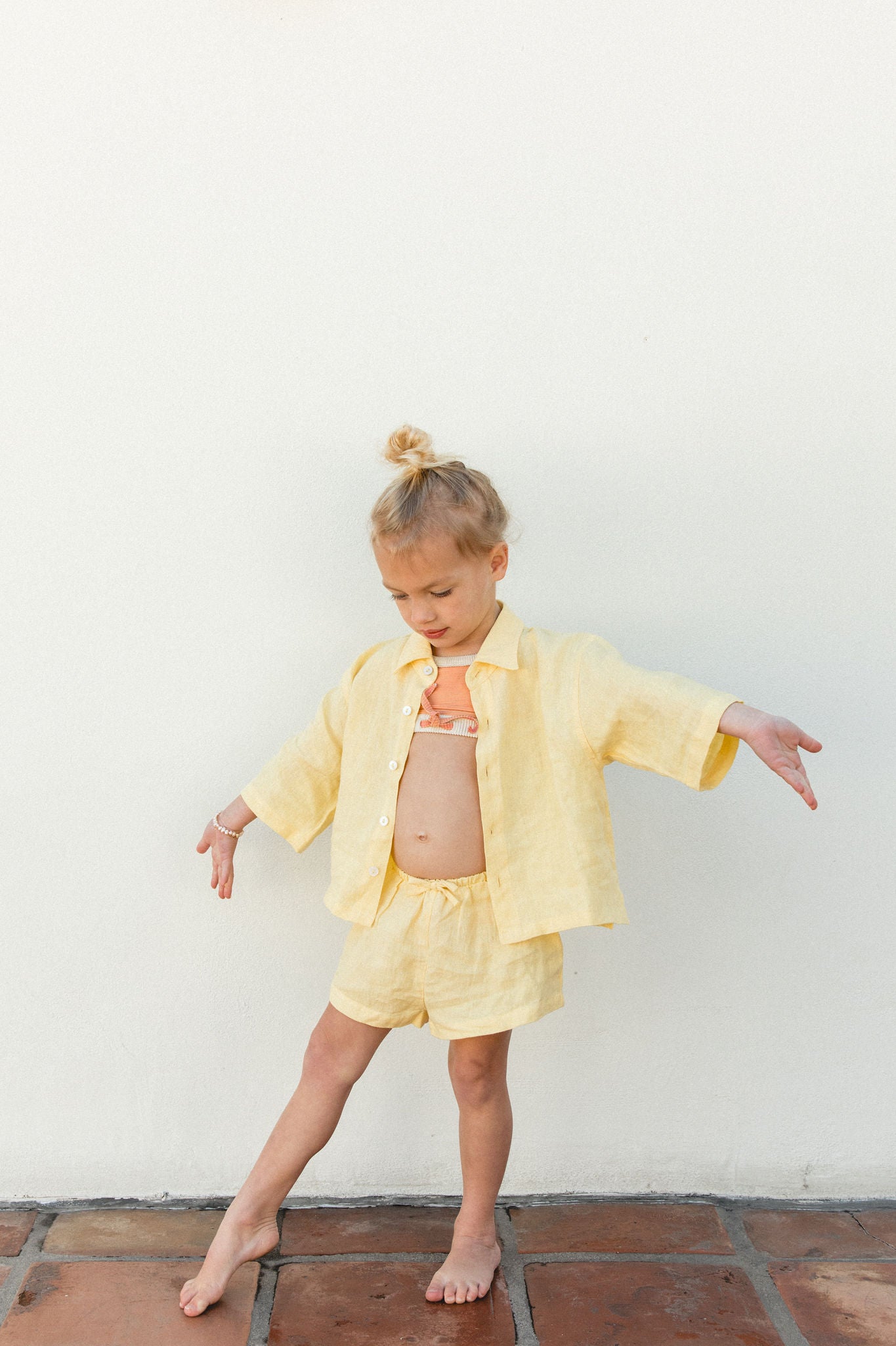 Capri Kids Linen Top for Girls - Soft Breathable Summer Tunic - Casual & Beach Wear - Perfect for Outdoor Play, Vacation & Family Photos