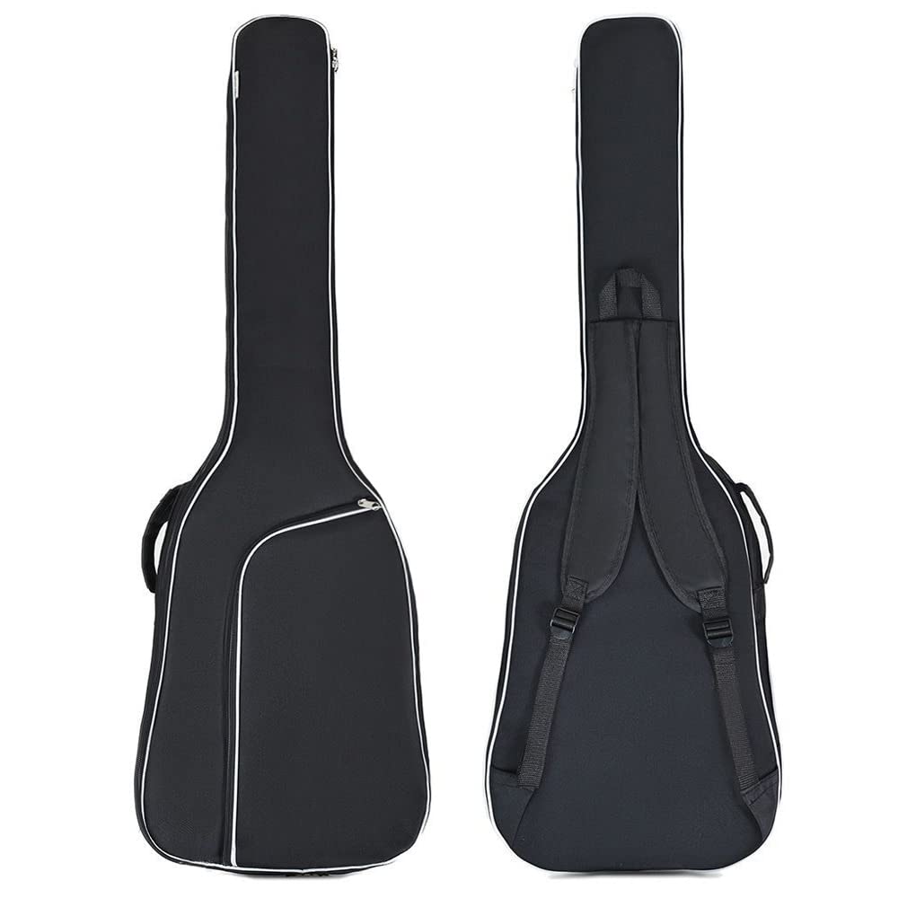 H&Z 47 Inch Electric Bass Guitar Bag - Double Straps, 7mm Cotton Padding, Waterproof Soft Cover Backpack for Secure Transport & Storage | Perfect for Gigging, Travel & Home Use