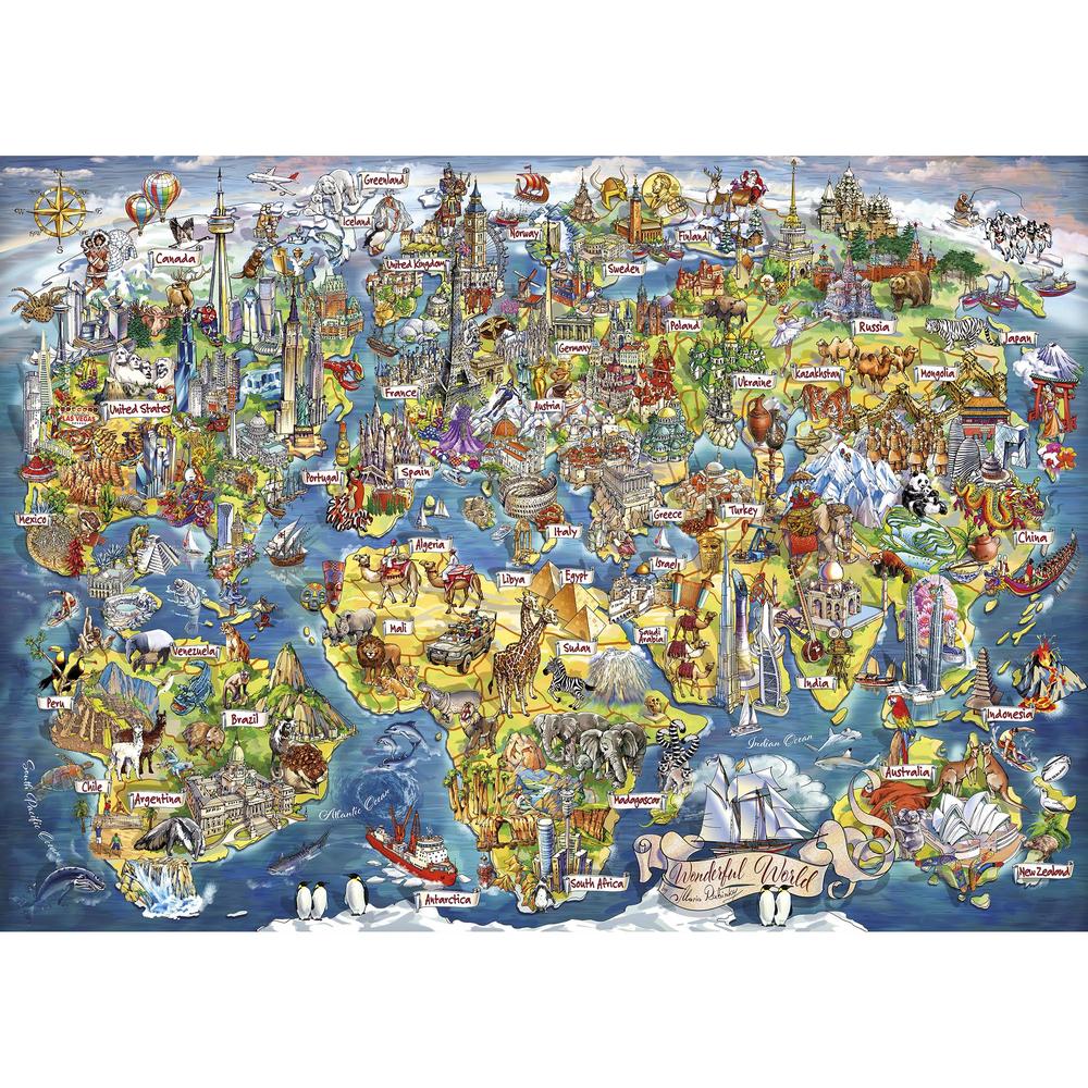 Gibsons 1000-Piece Jigsaw Puzzle - Wonderful World Scenic Landscape | Challenging Adult Puzzle for Relaxation & Home Decor | Perfect Gift for Puzzle Lovers & Family Game Night