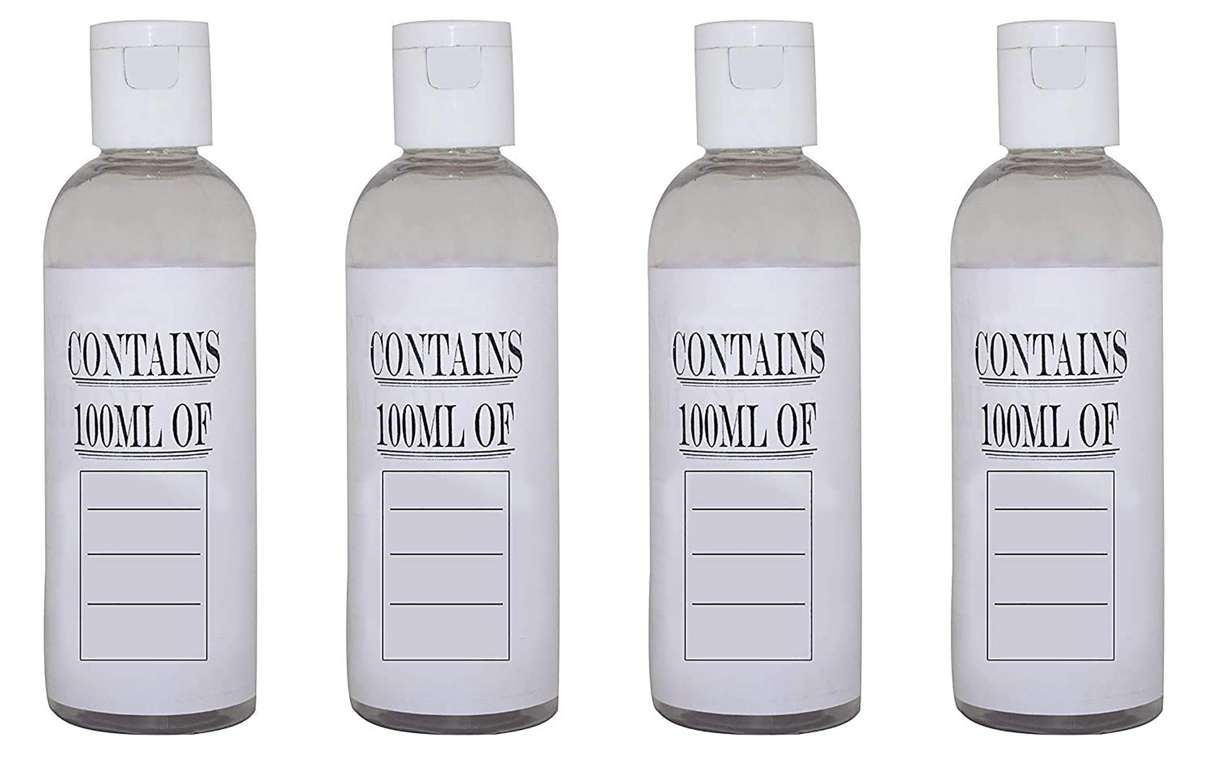 BAAL 4-Pack 100ml Empty Plastic Bottles with Flip Top Cap - Leak Proof Travel Containers for Liquids, Essential Oils, Shampoo, Cosmetics | Portable Refillable Storage for Home, Gym, Travel & DIY Projects