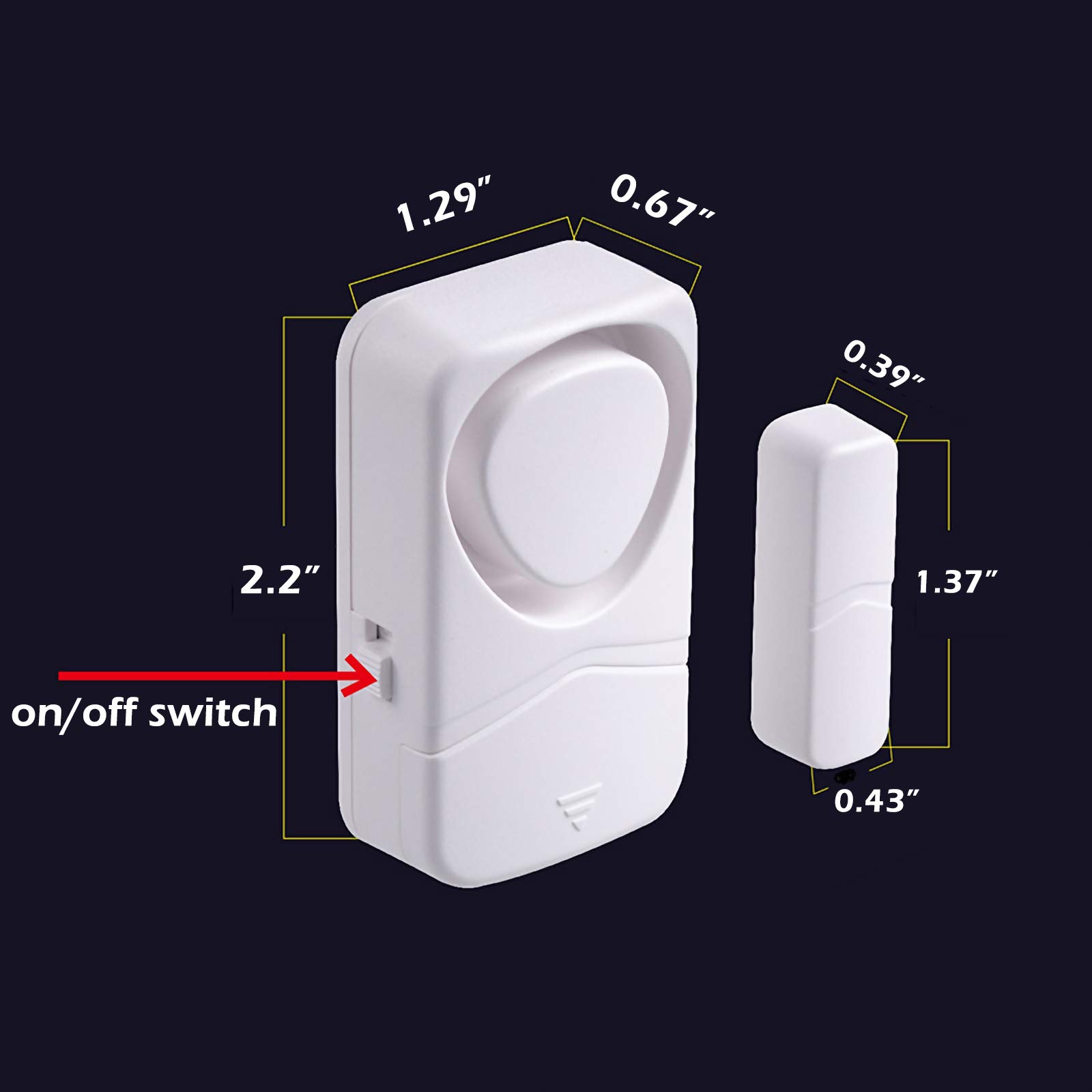 Home Security Door Alarm - 110dB Magnetic Window Sensor for Kids Safety & Pool Protection (2 Pack) - Ideal for Doors, Windows, and Childproofing