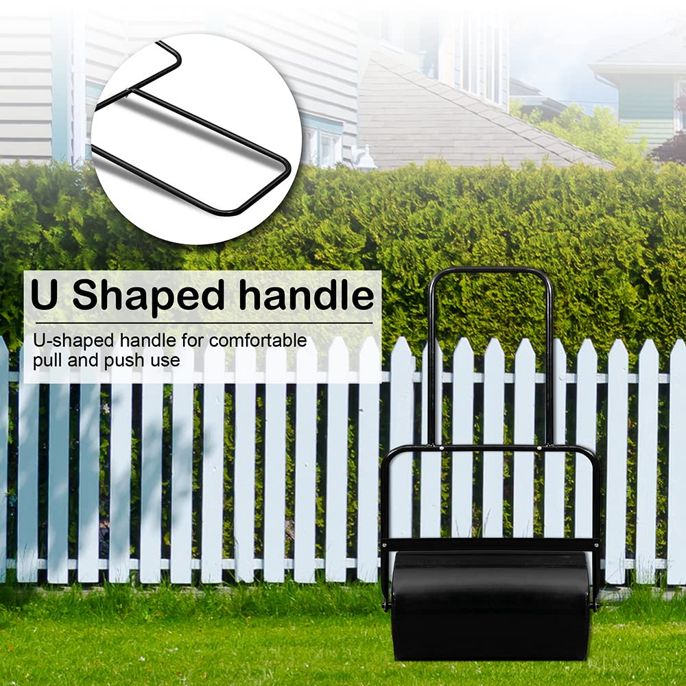19.5 Inch Heavy Duty Iron Lawn Roller - Black Garden Roller for Leveling Soil, Seeding, and Sod Installation | Perfect for Lawns, Landscaping, and Professional Grounds Maintenance