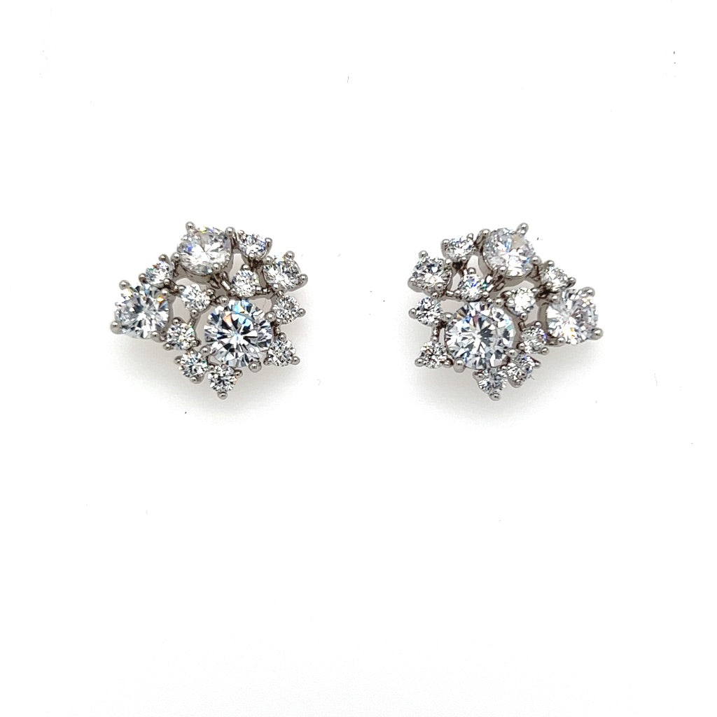 Trendy Cluster Stud Earrings - Style E194 | Elegant Fashion Jewelry for Women | Perfect for Parties, Weddings & Everyday Wear
