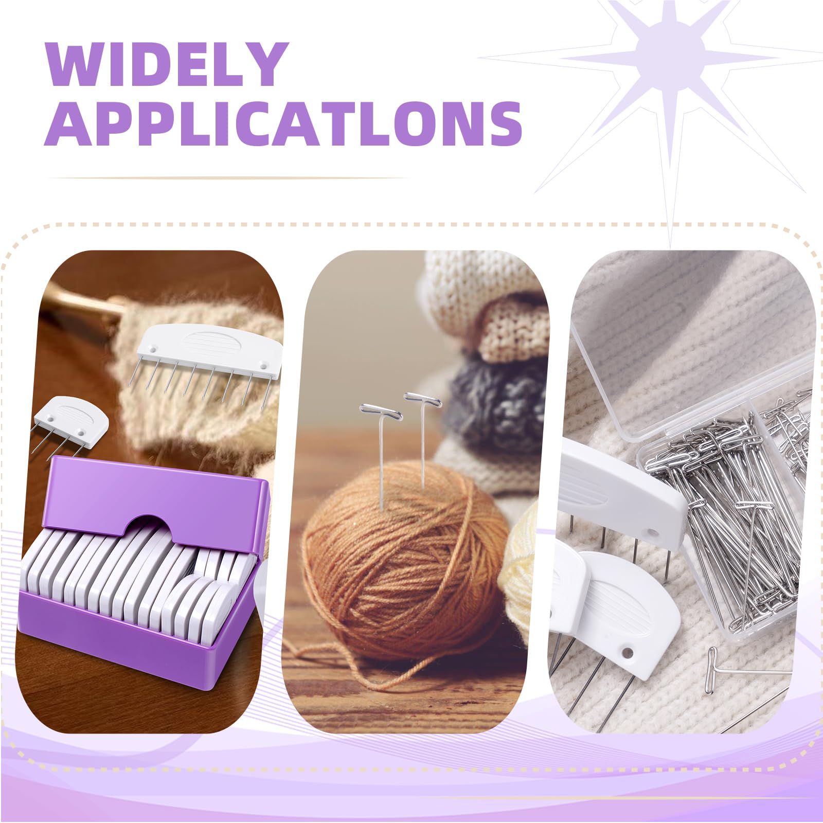 130Pcs Knit Blocking Pins Kit with Combs & Storage Box for Knitting & Crochet - Perfect for Blocking Mats