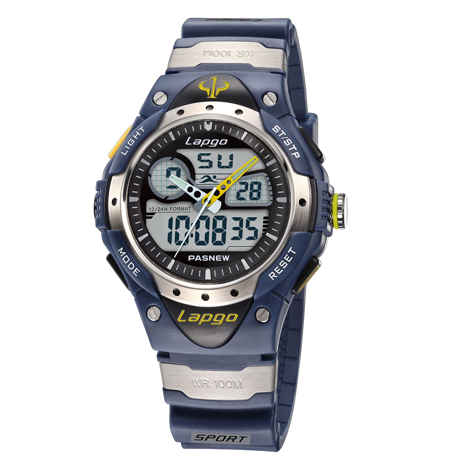 PASNEW Kids Sports Watch for Boys - Waterproof Digital Analog Multifunction Watch for Outdoor Activities, Swimming, and Daily Use