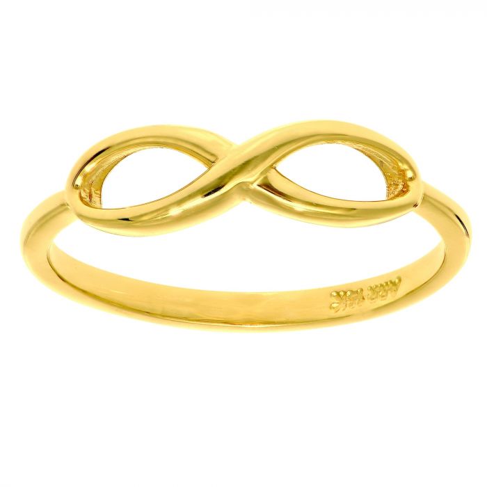 14KT Yellow Gold Infinity Ring for Women - Elegant Stackable Jewelry for Anniversary, Wedding, and Everyday Wear
