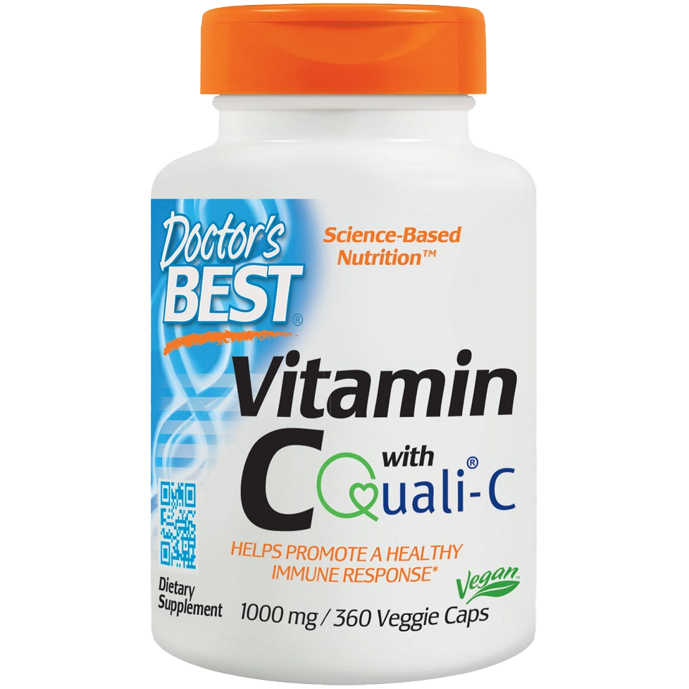 Doctor's Best Vitamin C 1000mg with Quali-C | 360 Vegan Capsules | Immune Support, Antioxidant & Skin Health Supplement | Daily Wellness for Adults