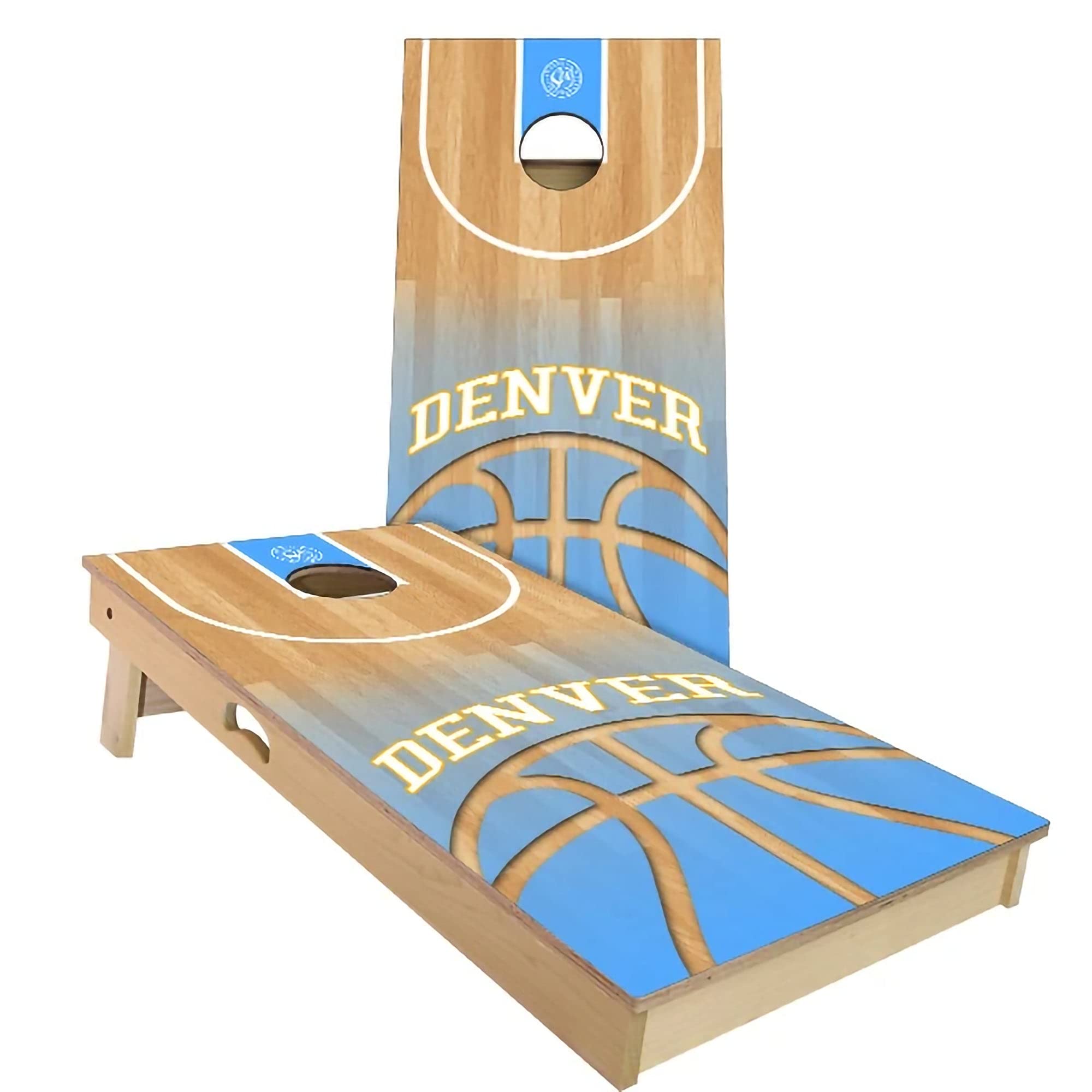 Skip's Garage Denver Themed Cornhole Board Set - 2 Boards & 8 Bags - Custom Size & Accessories - Perfect for Backyard Parties, Tailgating & Outdoor Games