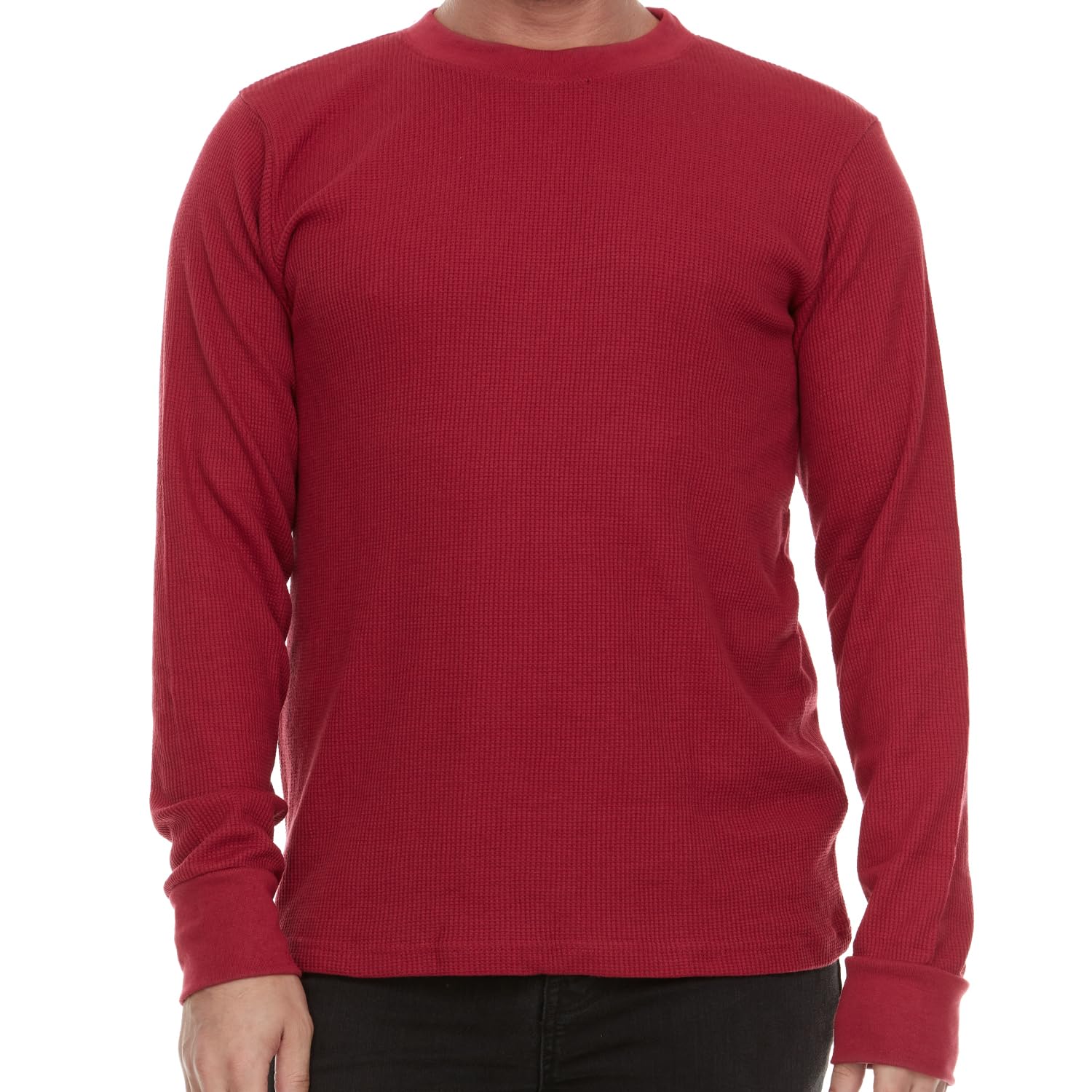 JMR Men's Heavyweight Long Sleeve Waffle Thermal Shirt - Crew Neck Base Layer Top for Cold Weather - Available in Multiple Colors & Sizes - Perfect for Winter Outdoor Activities, Hiking, and Layering