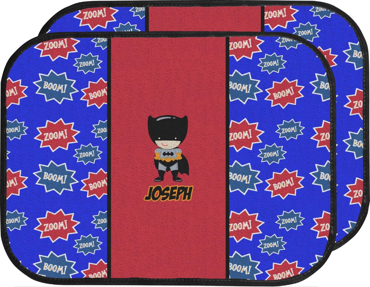 Custom Superhero Car Floor Mats Set - 2 Front & 2 Back Personalized with Your Name | Non-Slip All-Weather Protection for Cars, SUVs & Trucks | Perfect Gift for Superhero Fans & Car Enthusiasts