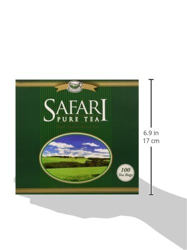 Premium Safari Pure Kenya Tea - 100 Enveloped Tea Bags for Daily Relaxation & Wellness | Black Tea for Morning Boost & Afternoon Break