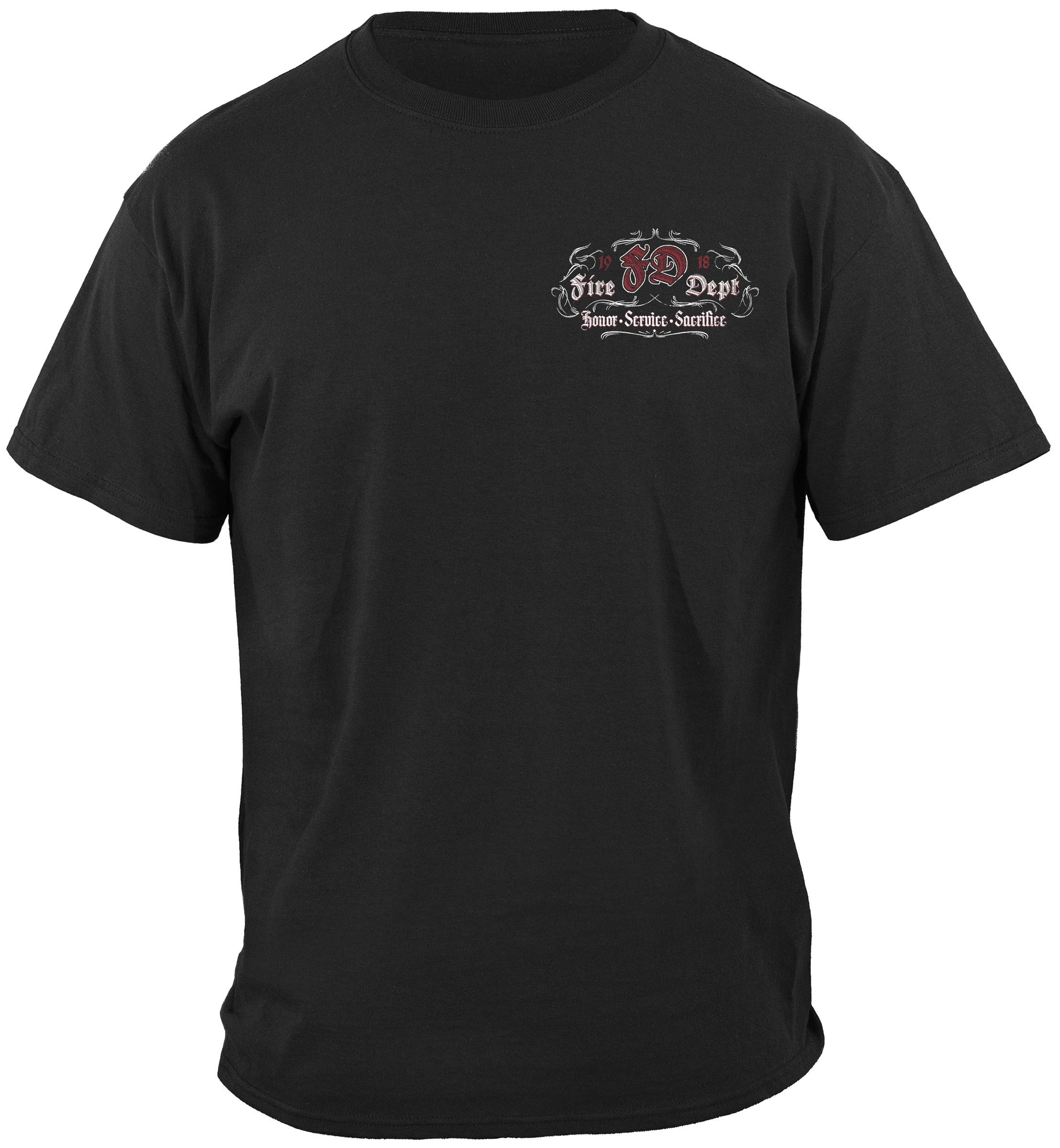 Firefighter T Shirt for Men - Fire Rescue Gold Shield Design FF2086 - First Responder Apparel for Training, Duty & Community Events