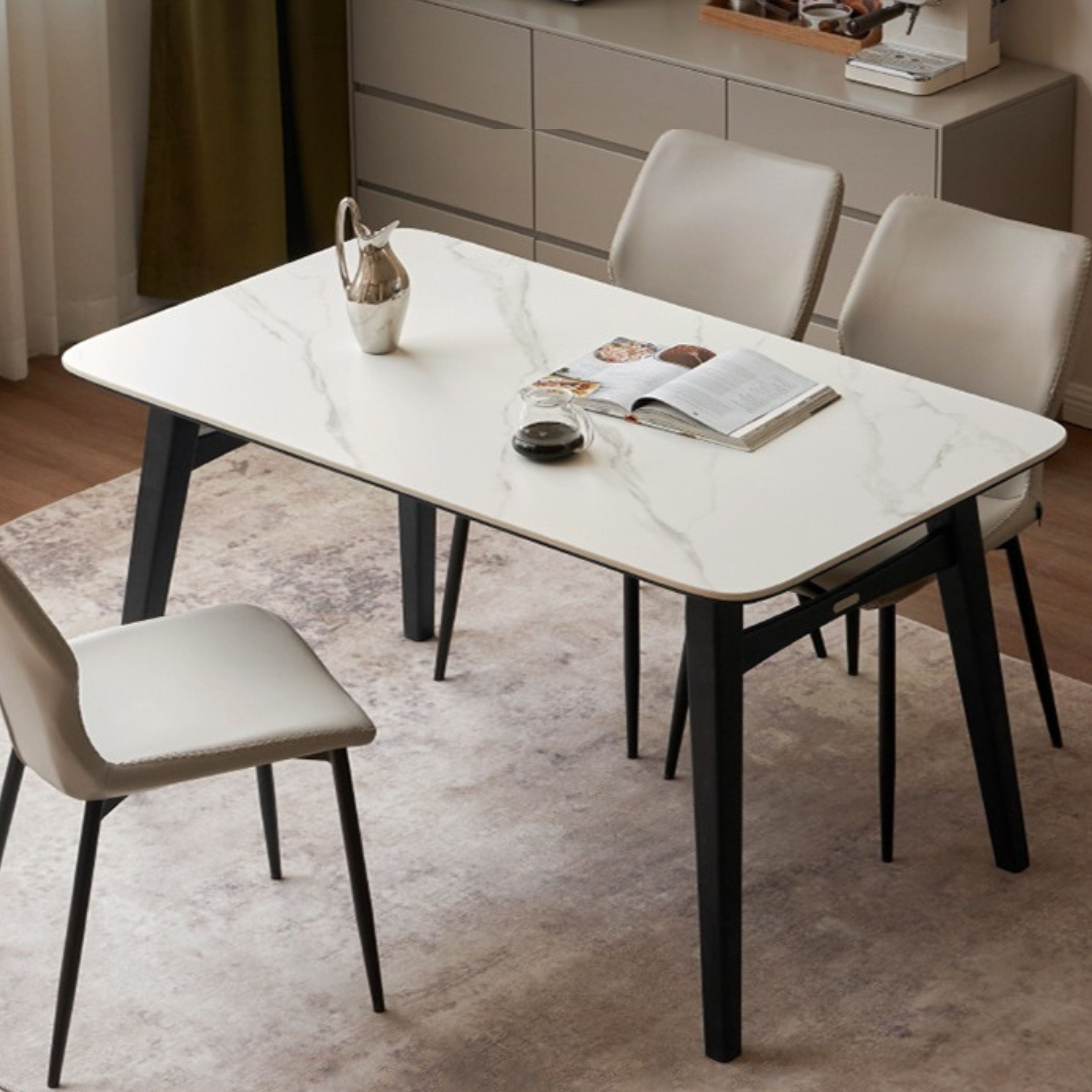 Solid Oak Wood Luxury Dining Table - Elegant & Durable for Formal Dining Rooms, Kitchens, and Entertaining Spaces